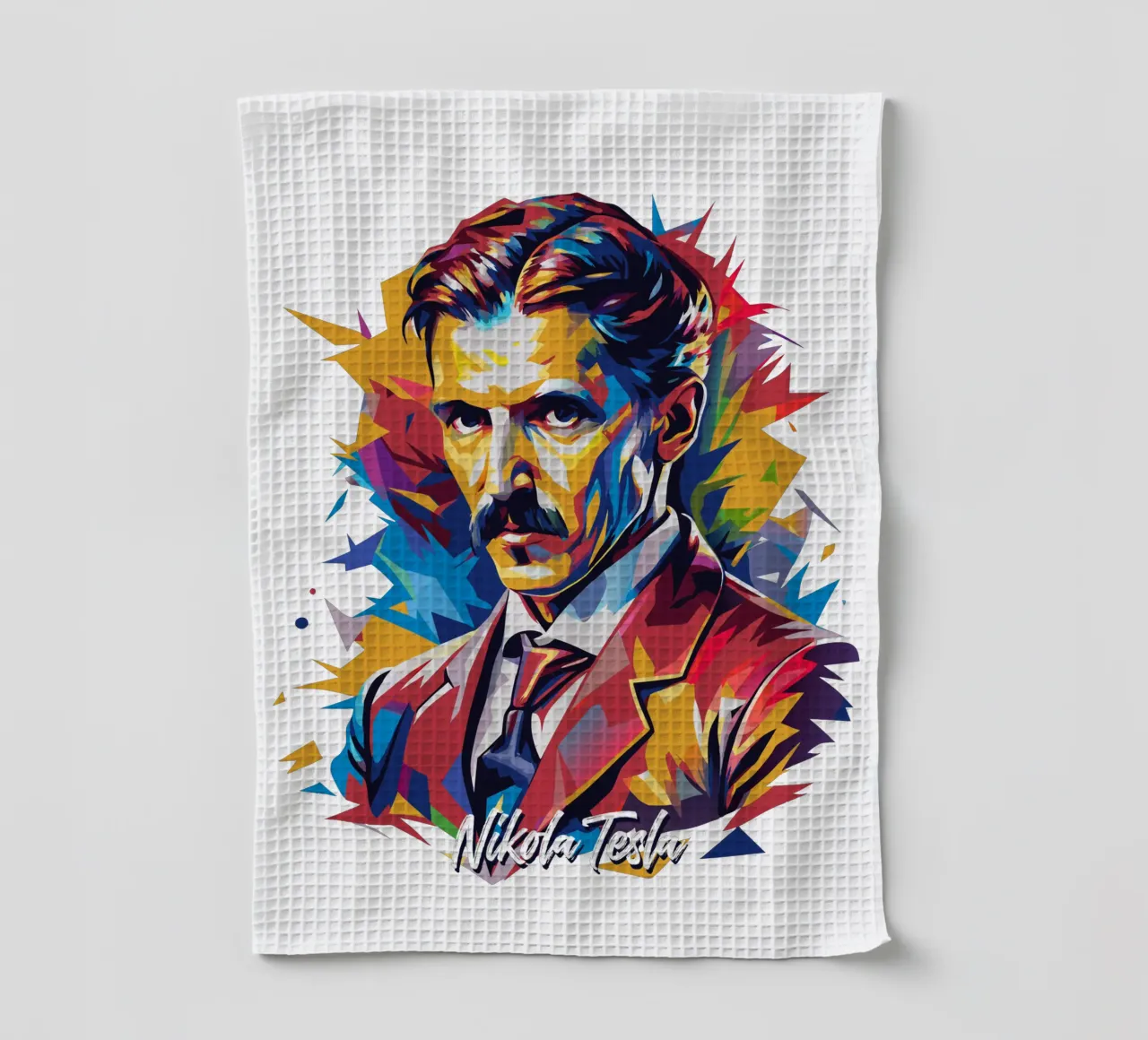 Nikola Tesla In WPAP Pop Art torchon de vectorartnesia