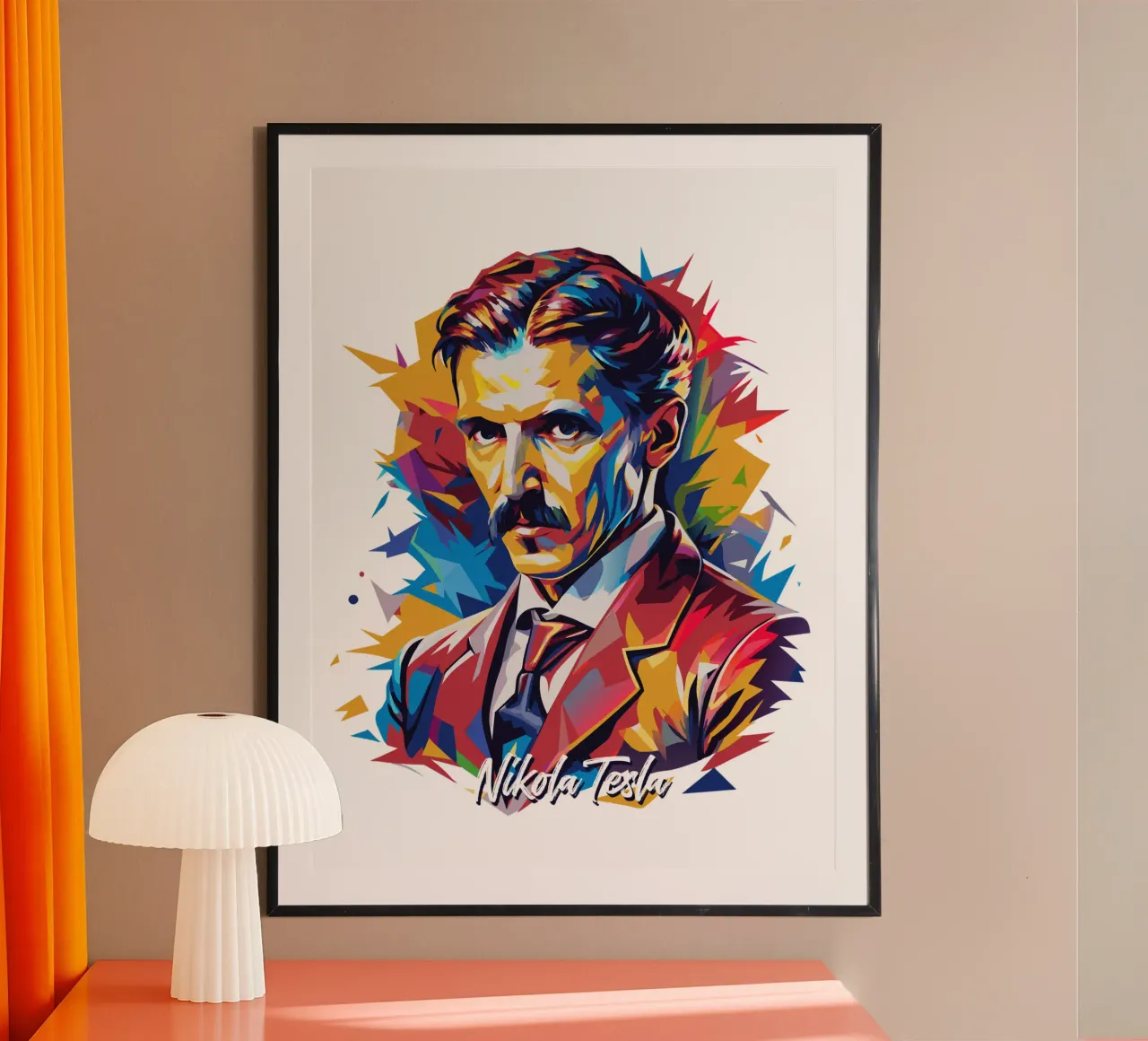 Nikola Tesla In WPAP Pop Art poster da vectorartnesia