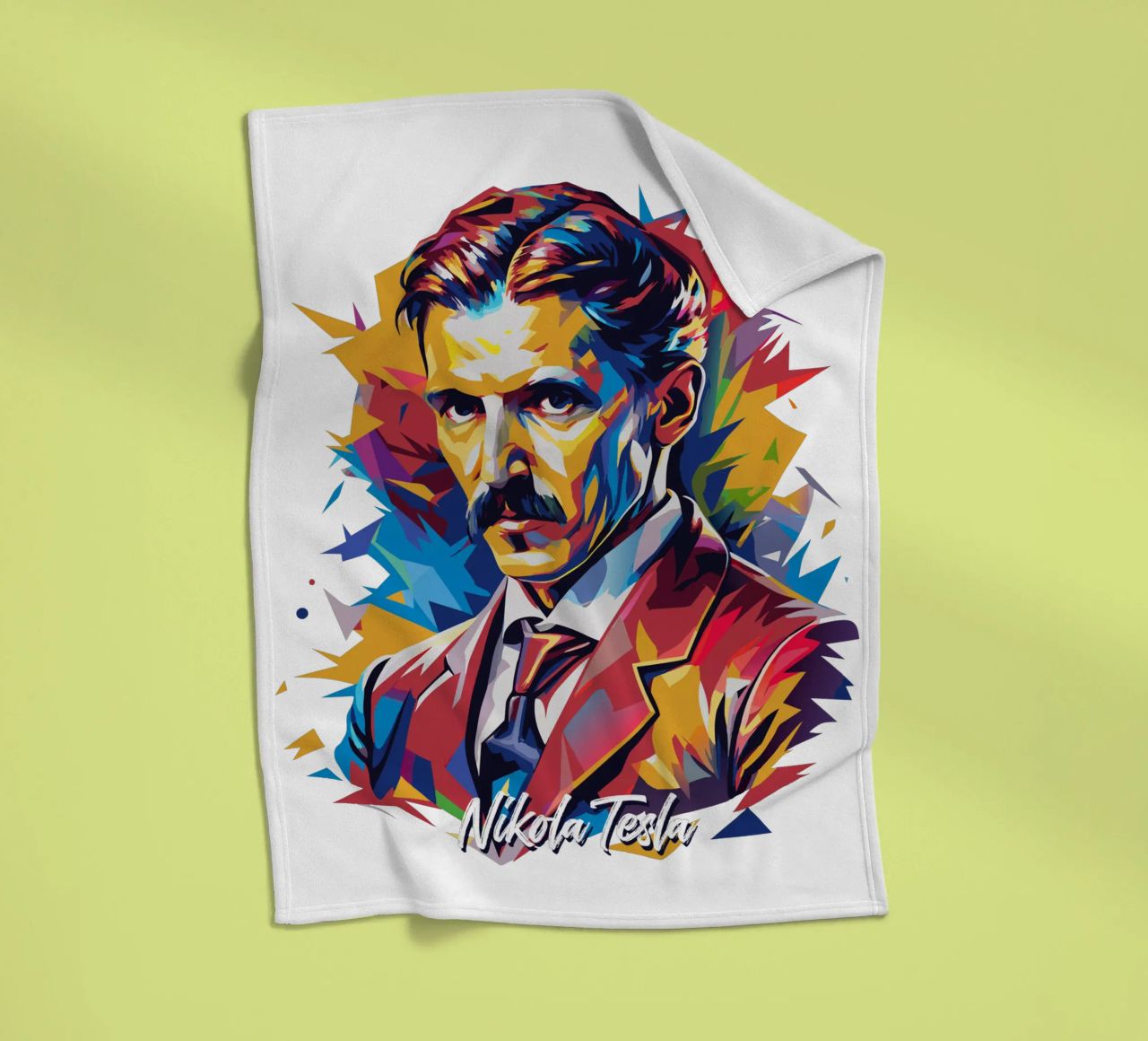 Nikola Tesla In WPAP Pop Art coperta in pile da vectorartnesia