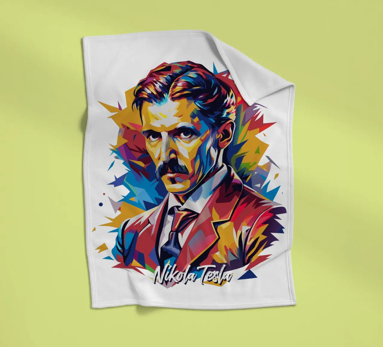 Nikola Tesla In WPAP Pop Art coperta in pile da vectorartnesia