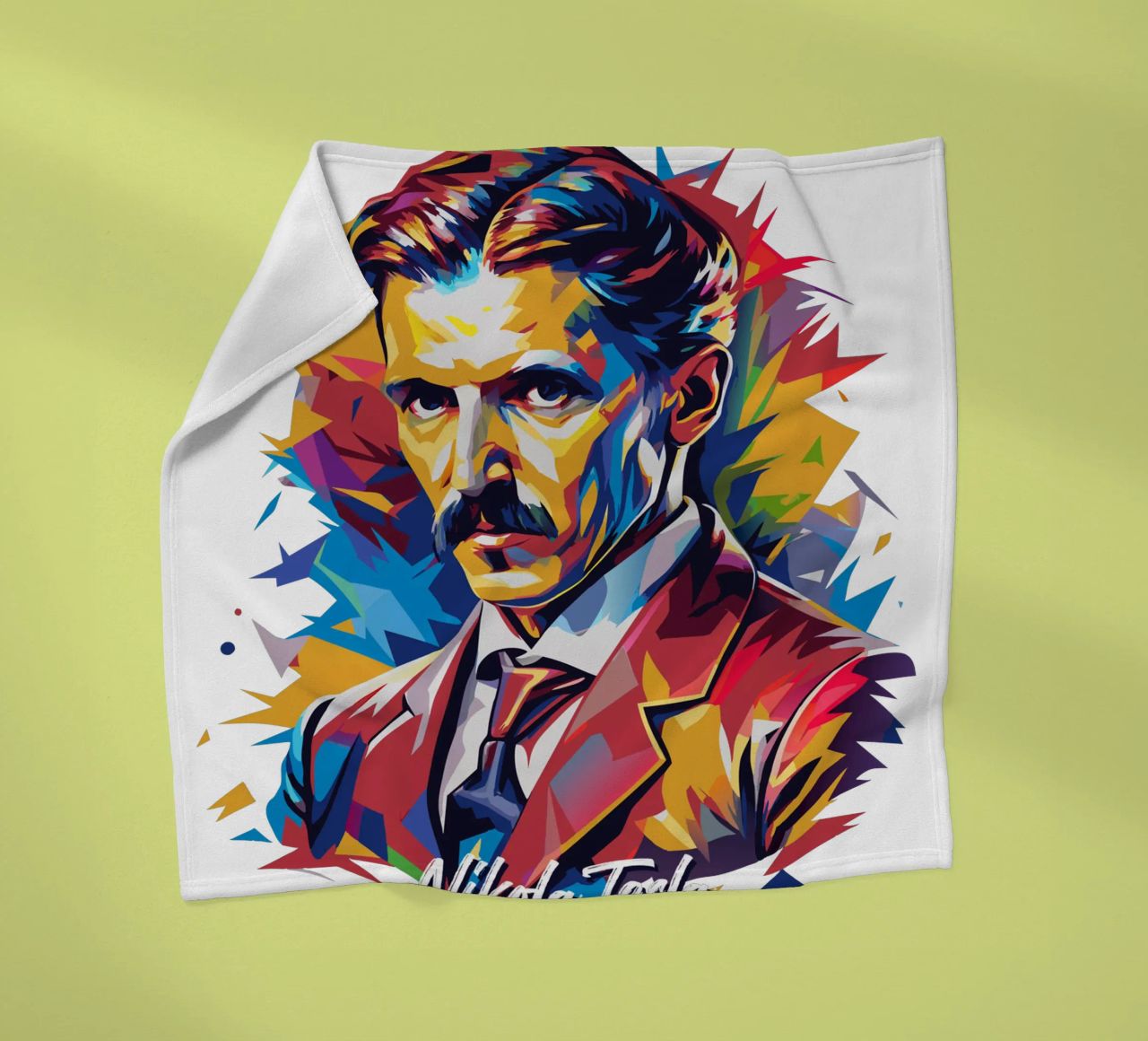 Nikola Tesla In WPAP Pop Art coperta in pile da vectorartnesia
