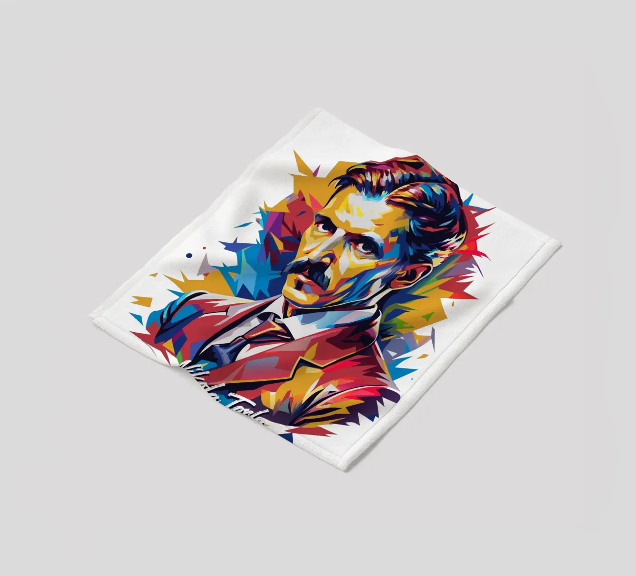 Nikola Tesla In WPAP Pop Art coperta in pile da vectorartnesia