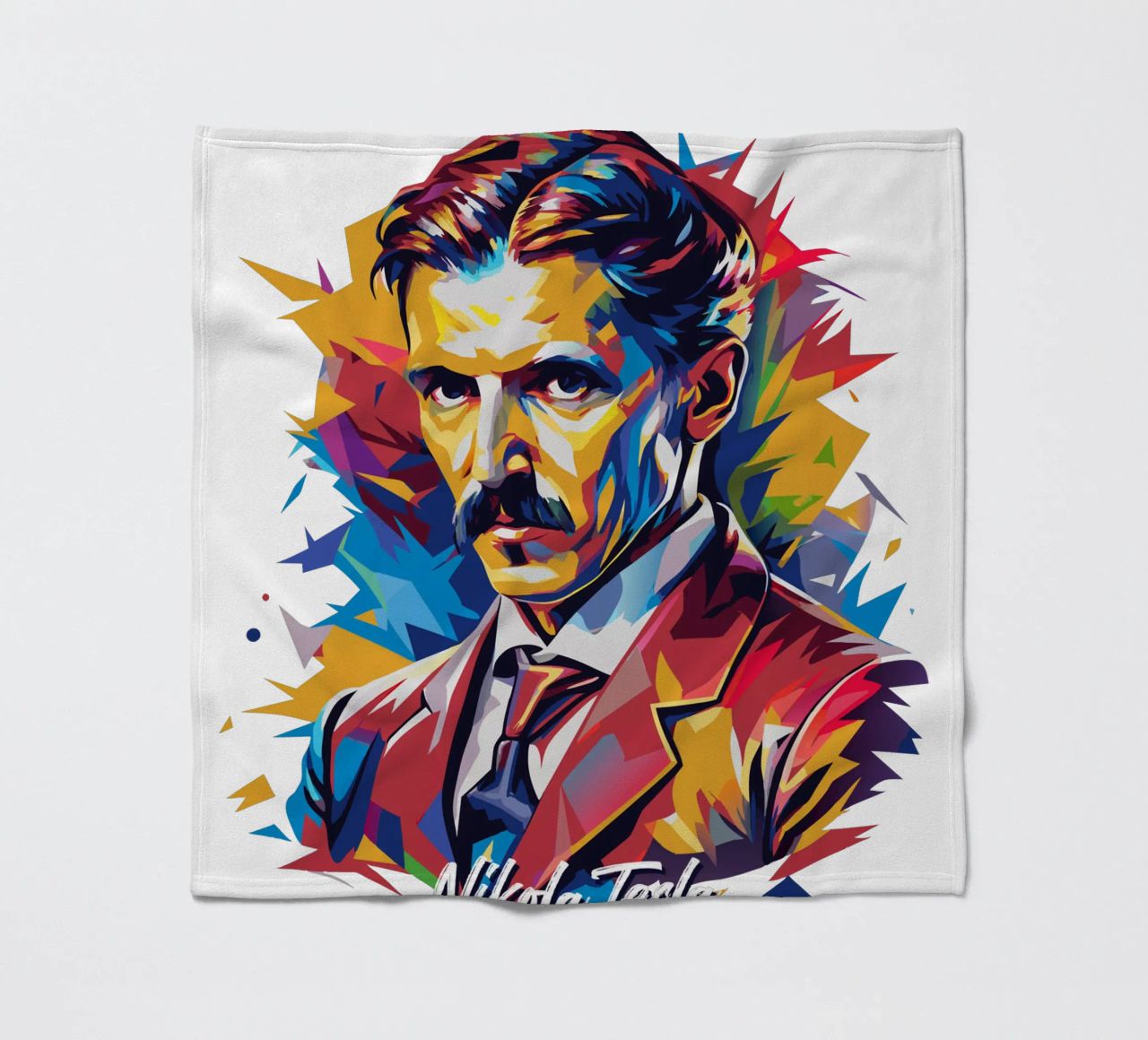 Nikola Tesla In WPAP Pop Art coperta in pile da vectorartnesia