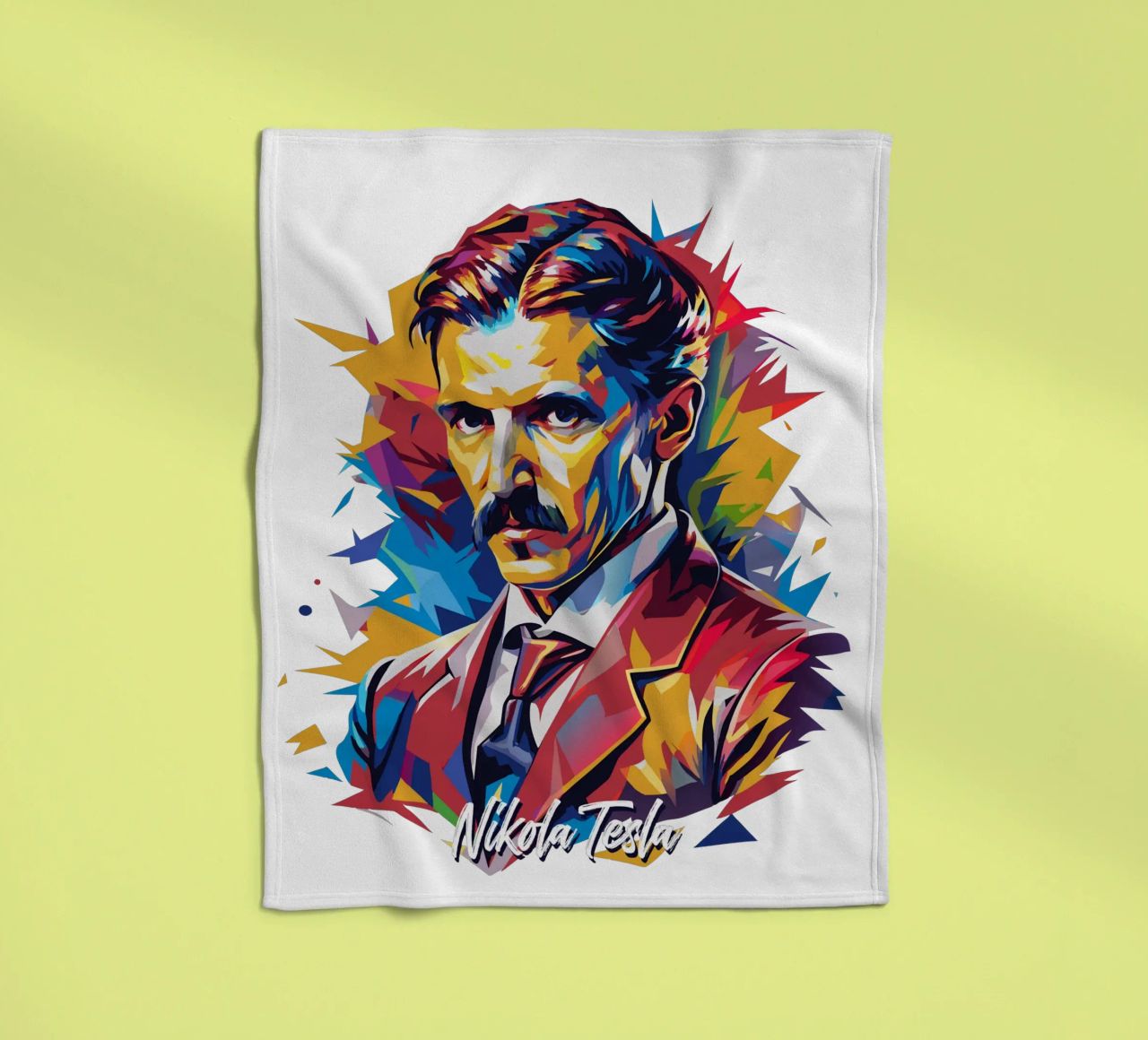 Nikola Tesla In WPAP Pop Art coperta in pile da vectorartnesia