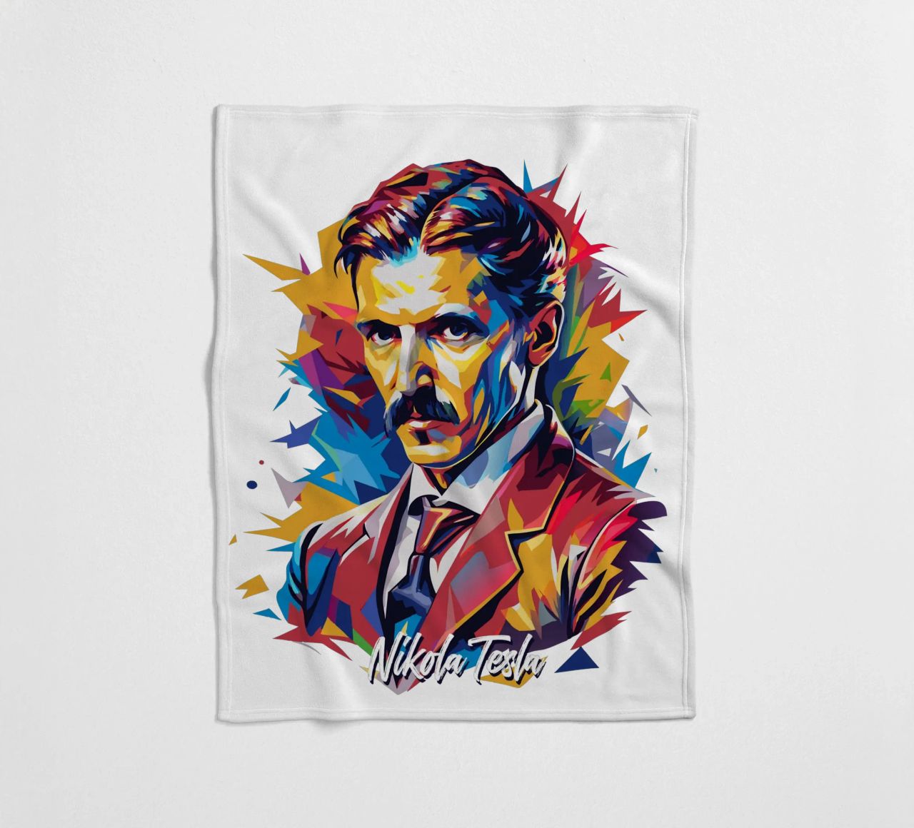 Nikola Tesla In WPAP Pop Art coperta in pile da vectorartnesia