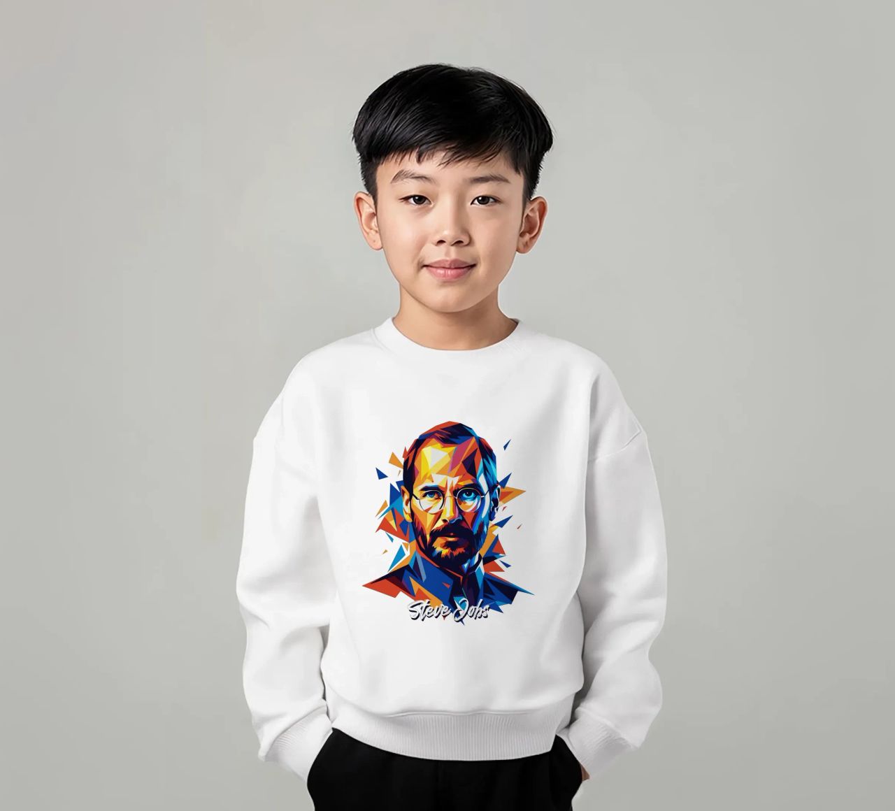 Steve Jobs WPAP Pop Art felpa bambino da vectorartnesia