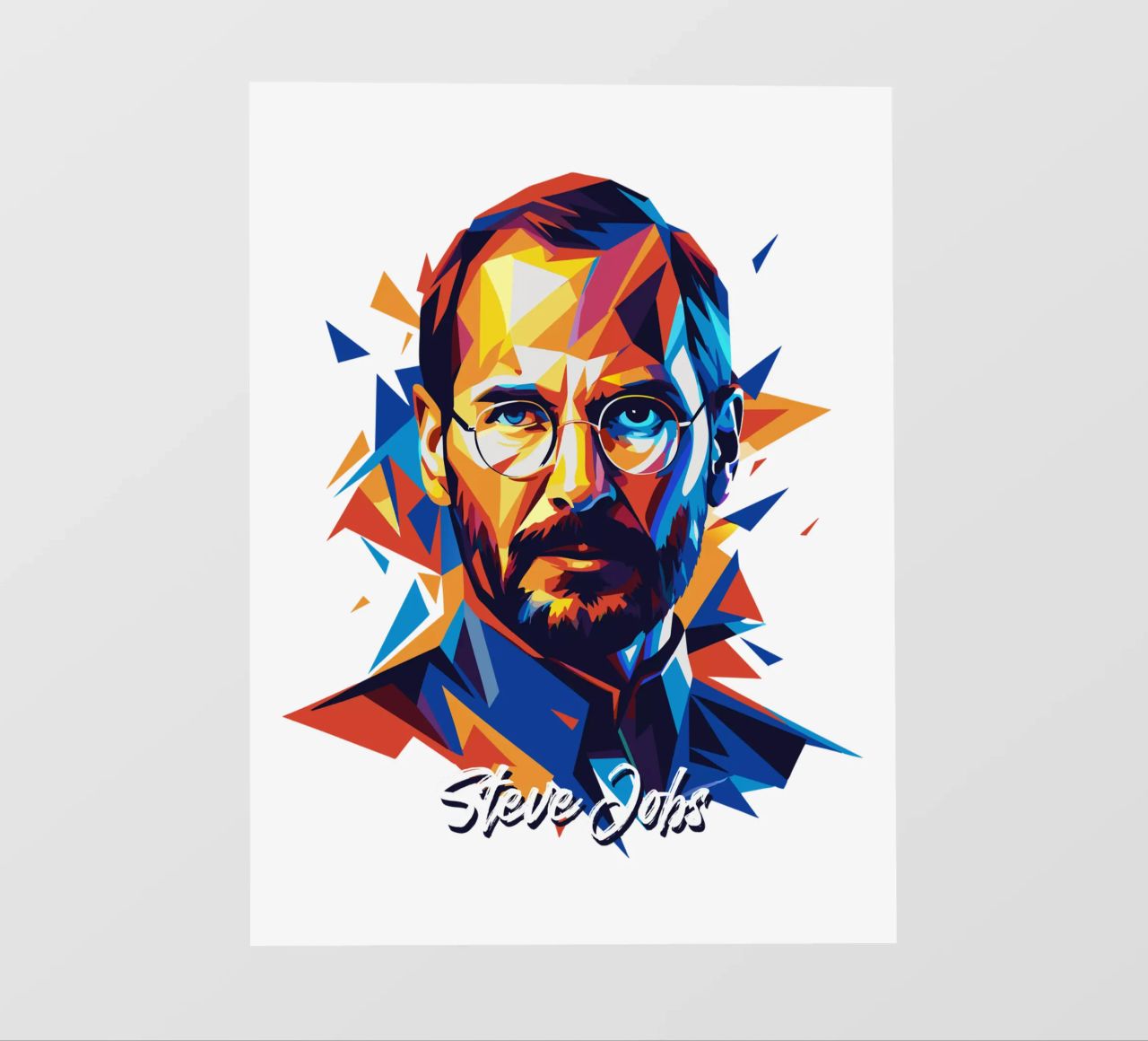Steve Jobs WPAP Pop Art pellicola backlit da vectorartnesia