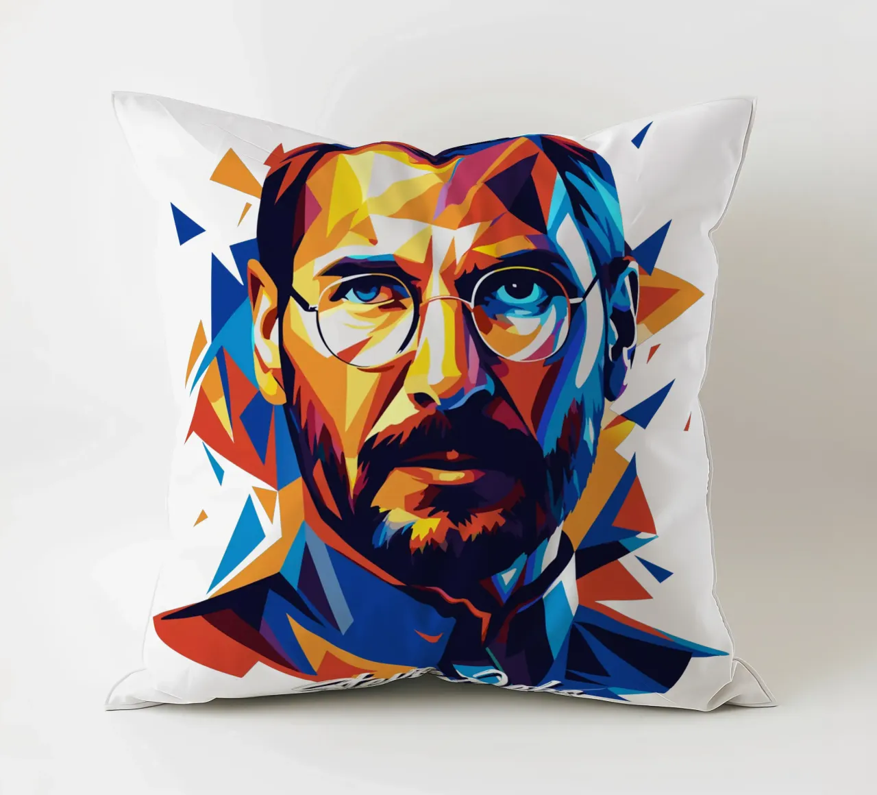 Steve Jobs WPAP Pop Art cuscino da vectorartnesia