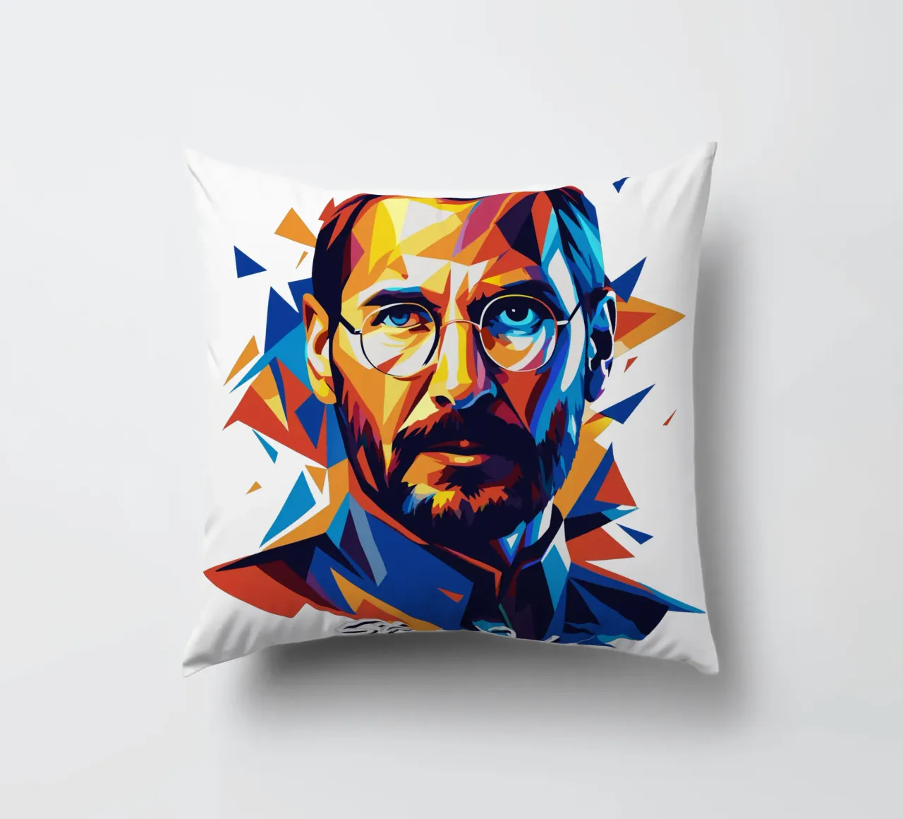 Steve Jobs WPAP Pop Art cuscino da vectorartnesia