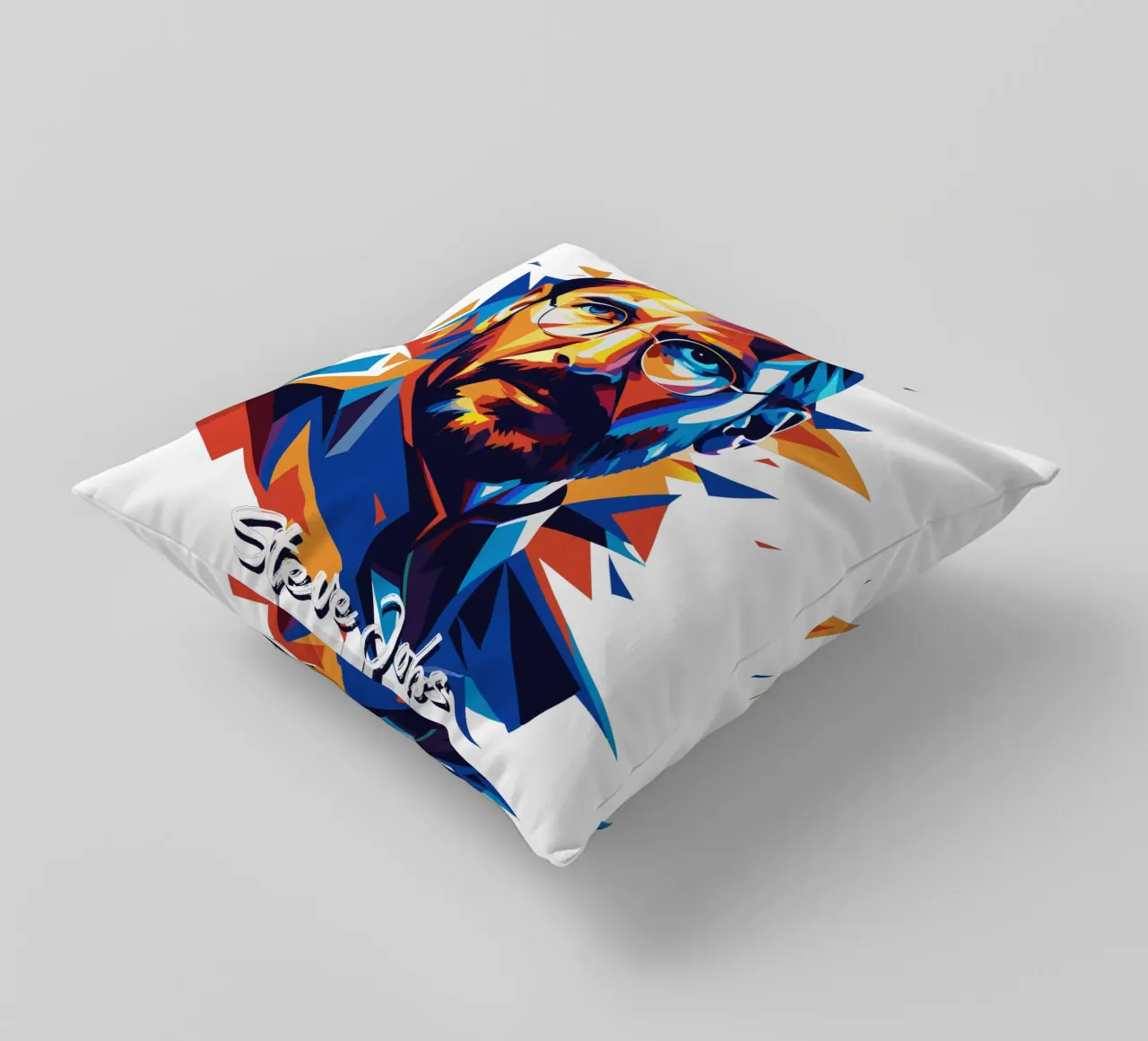 Steve Jobs WPAP Pop Art cuscino da vectorartnesia