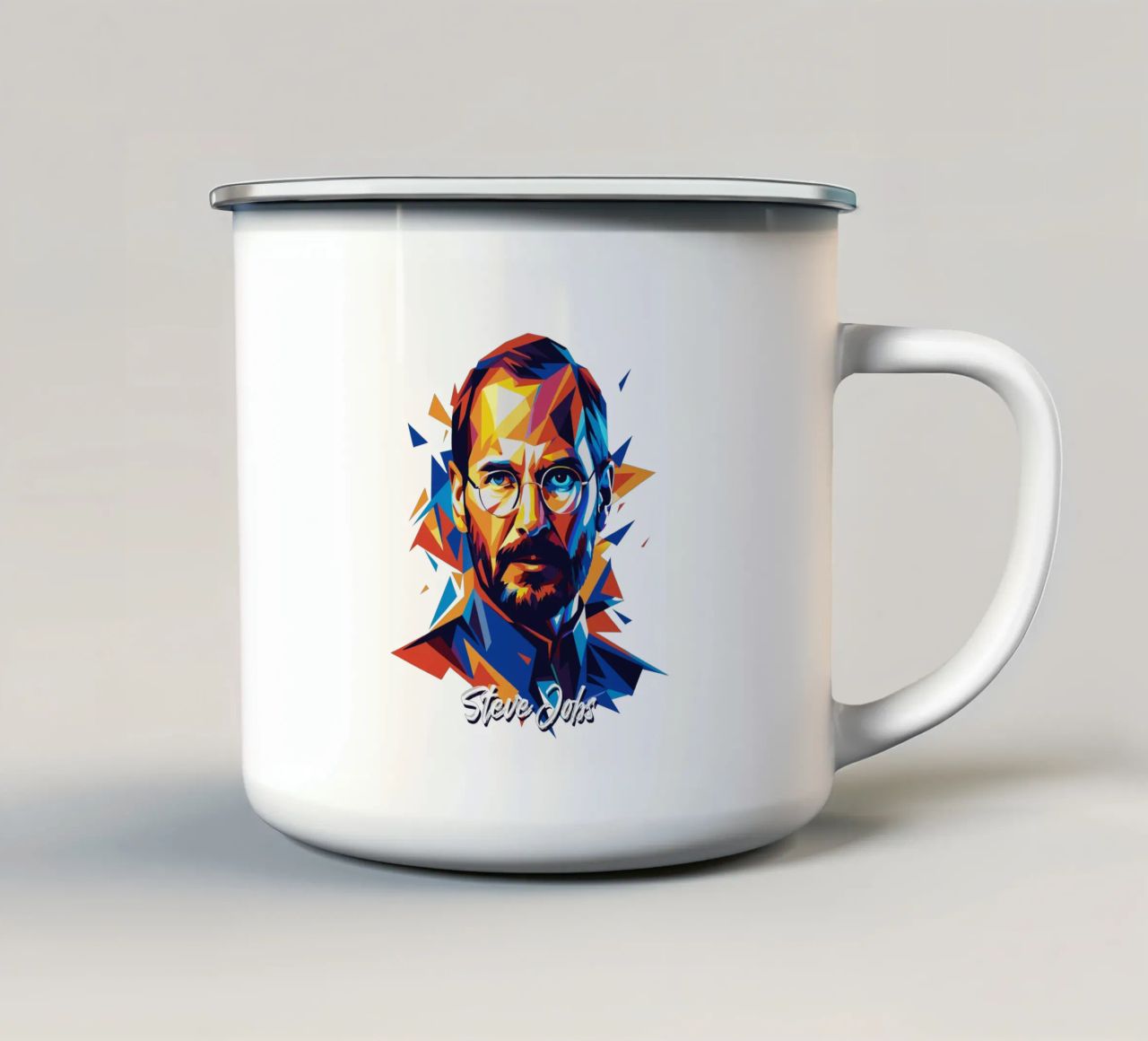 Steve Jobs WPAP Pop Art tazza in smalto da vectorartnesia
