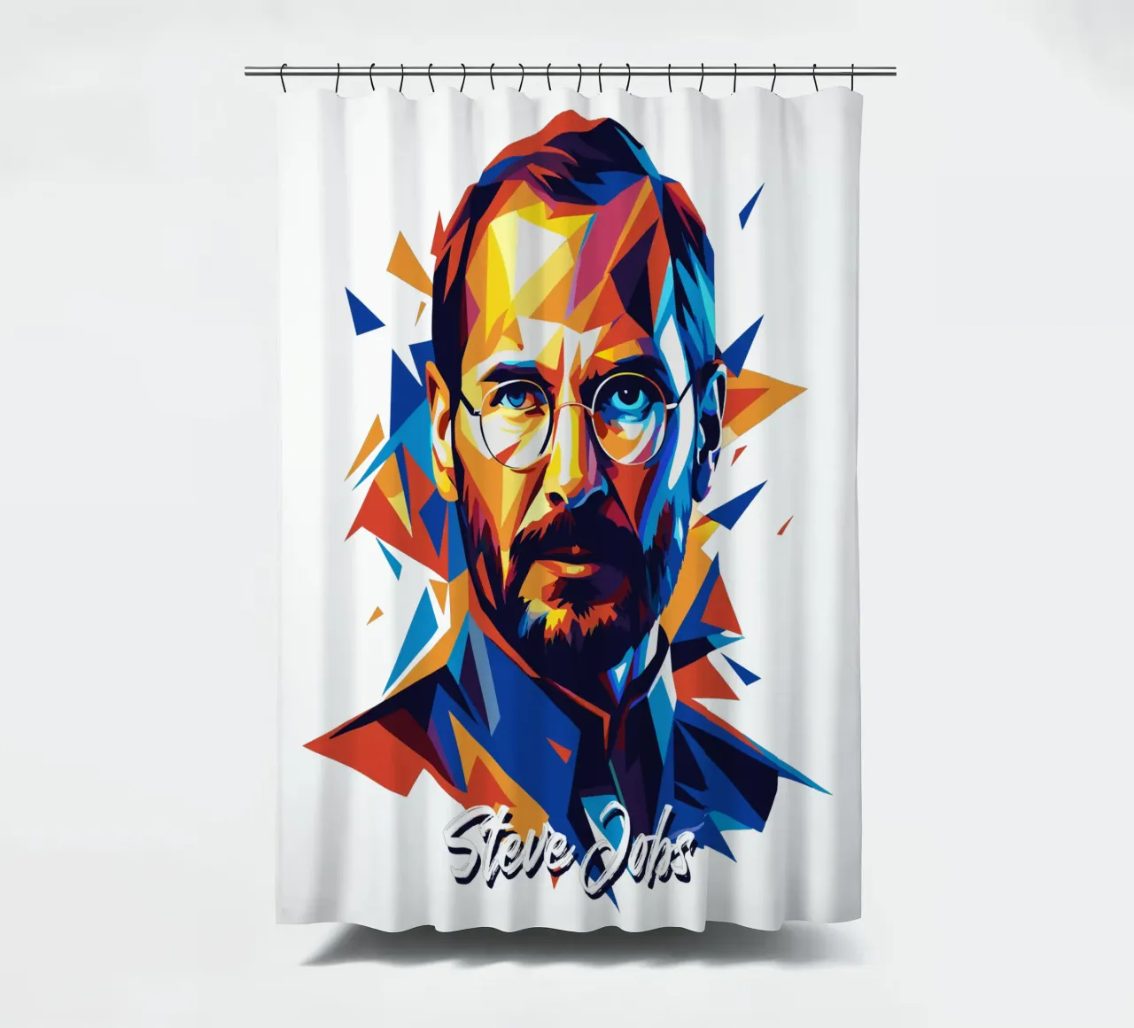 Steve Jobs WPAP Pop Art tenda da doccia da vectorartnesia
