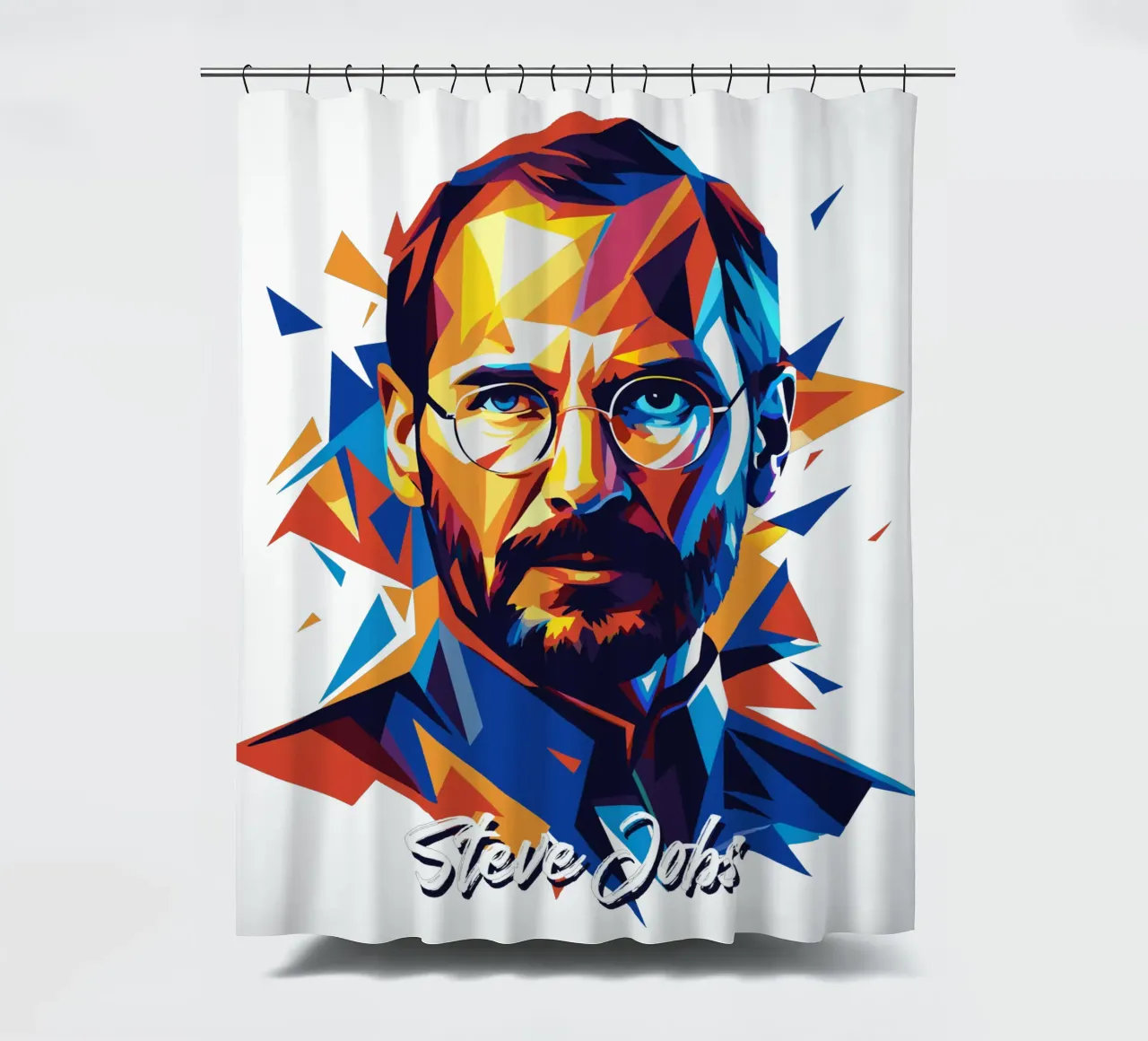 Steve Jobs WPAP Pop Art tenda da doccia da vectorartnesia