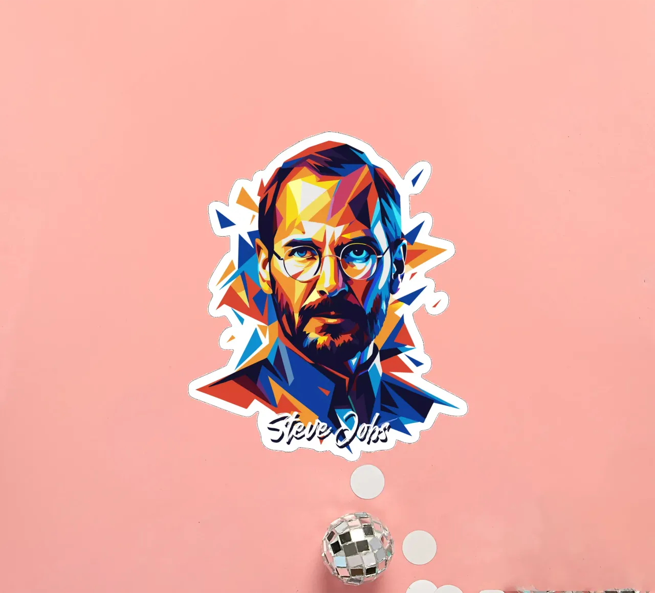 Steve Jobs WPAP Pop Art adesivo da vectorartnesia