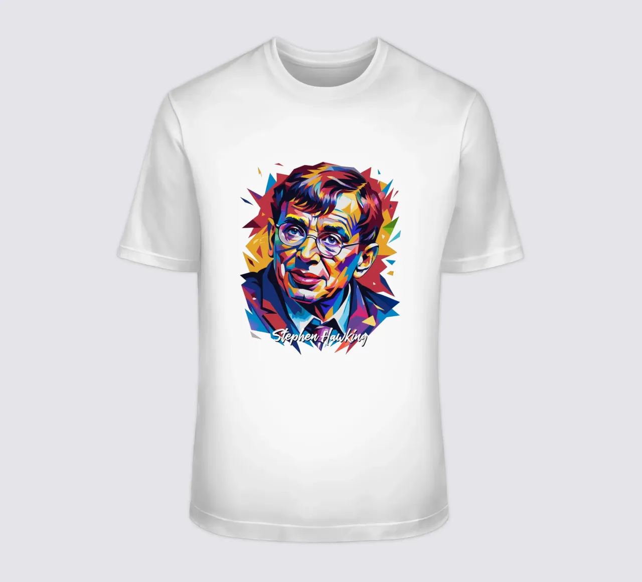 Stephen Hawking in WPAP Pop Art t-shirt da vectorartnesia