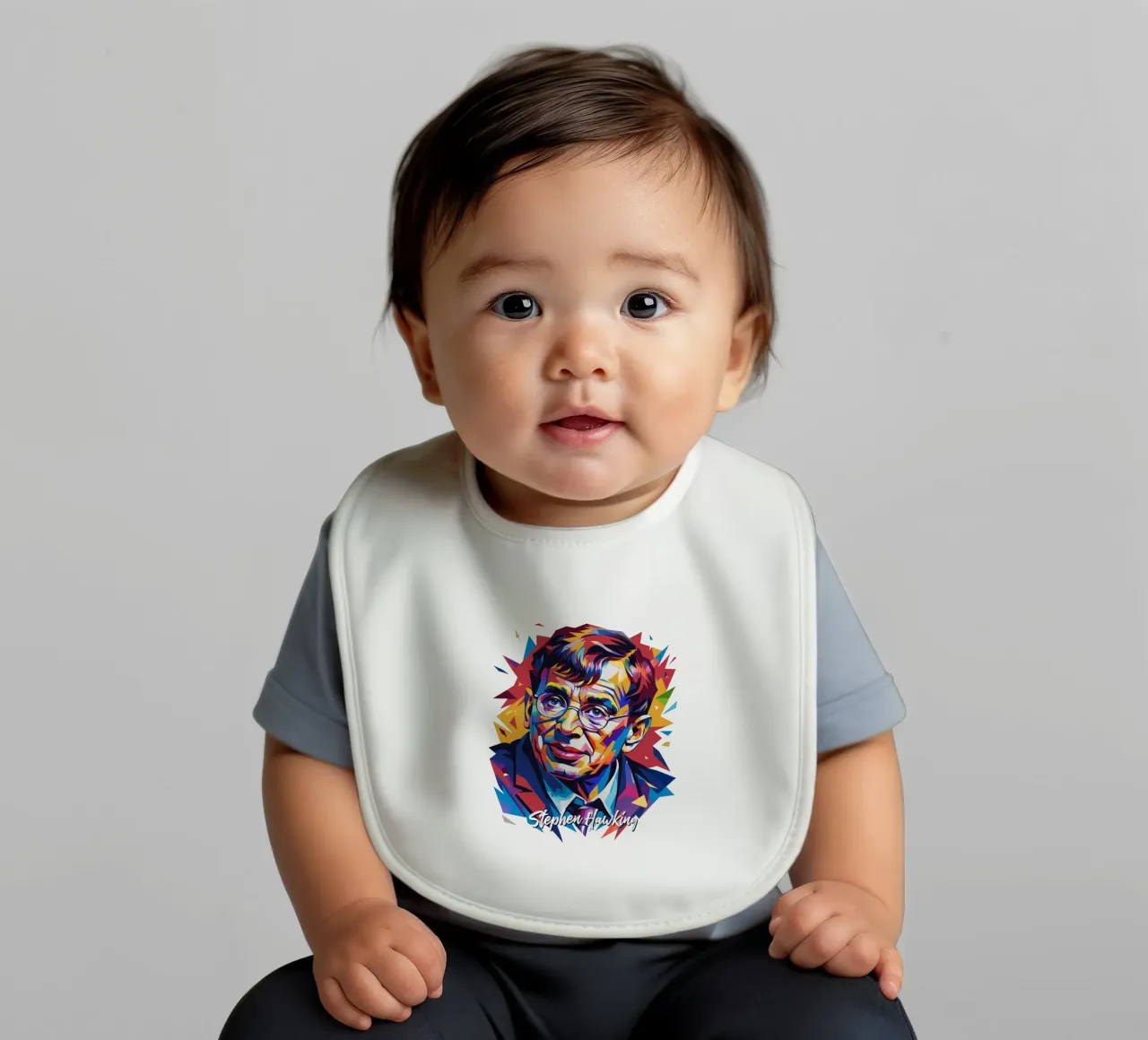 Stephen Hawking in WPAP Pop Art bavaglino da vectorartnesia