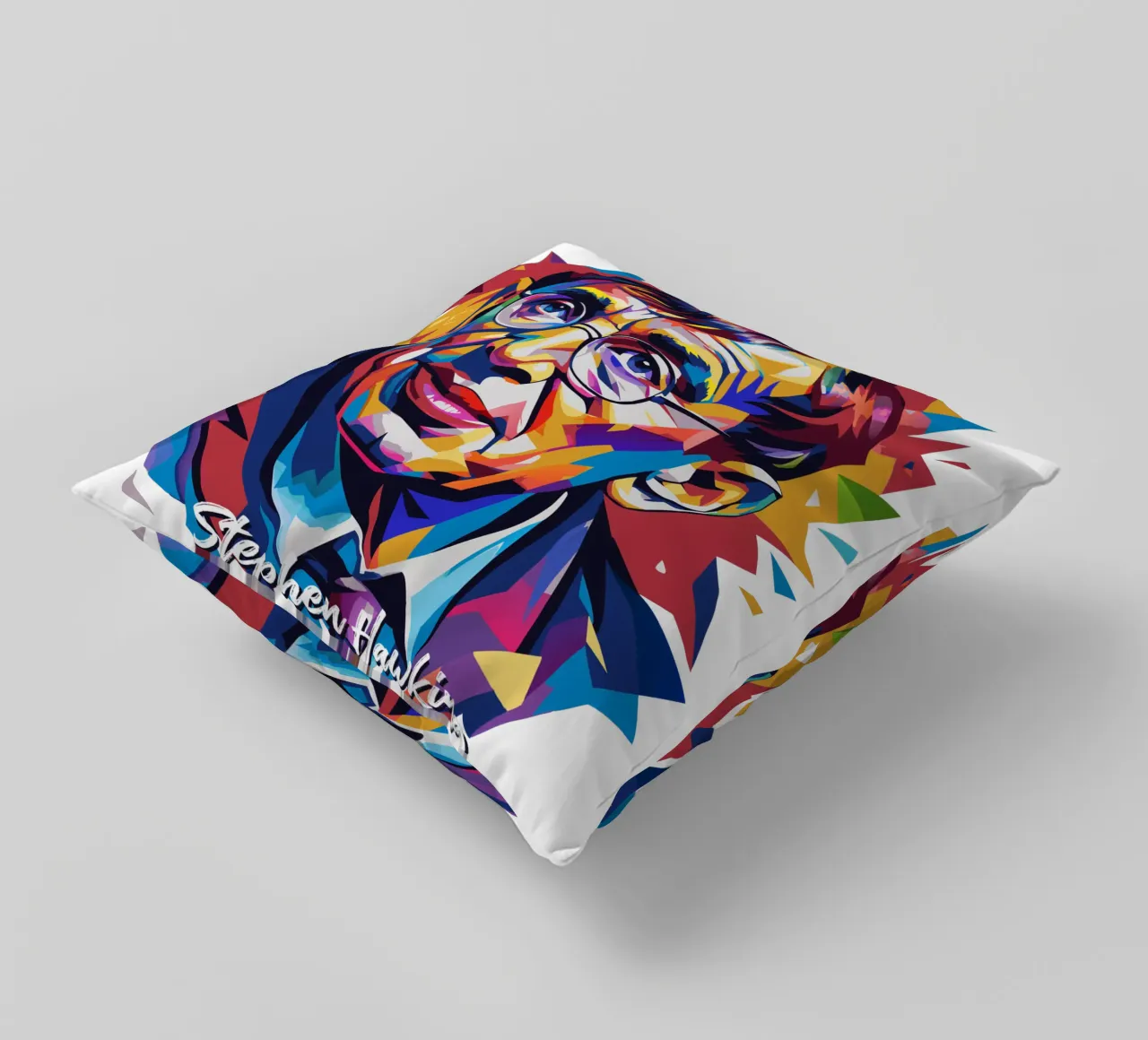 Stephen Hawking in WPAP Pop Art cuscino da vectorartnesia