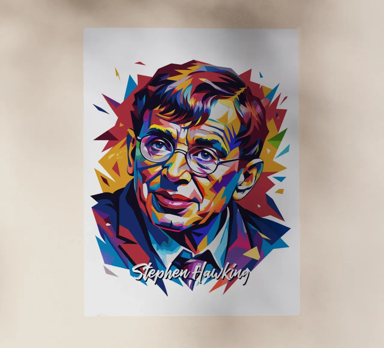 Stephen Hawking in WPAP Pop Art pellicola backlit da vectorartnesia