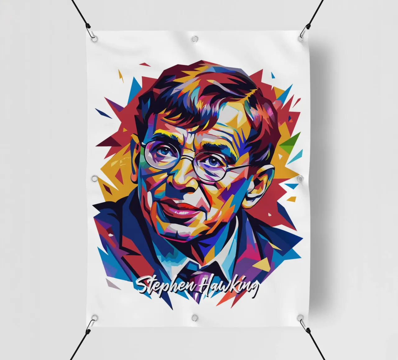 Stephen Hawking in WPAP Pop Art telo in pvc da vectorartnesia