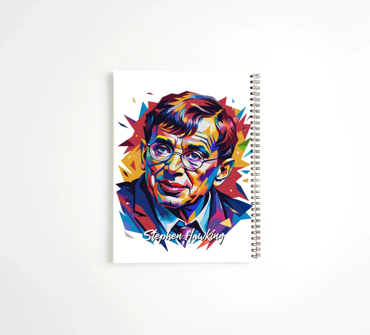 Stephen Hawking in WPAP Pop Art diario ad anelli da vectorartnesia