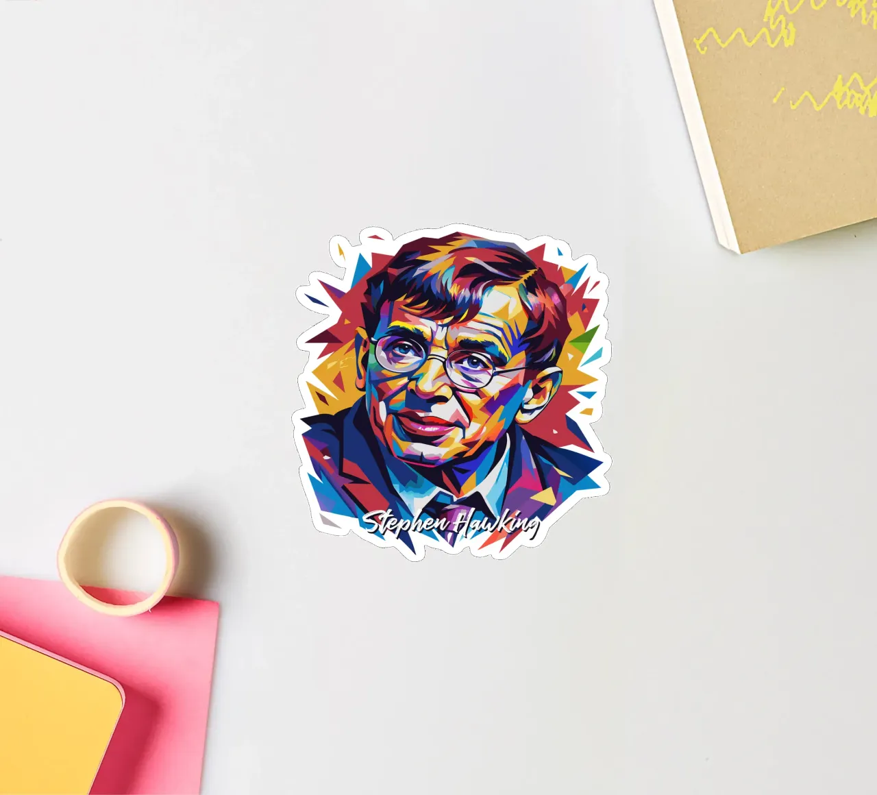 Stephen Hawking in WPAP Pop Art adesivo da vectorartnesia