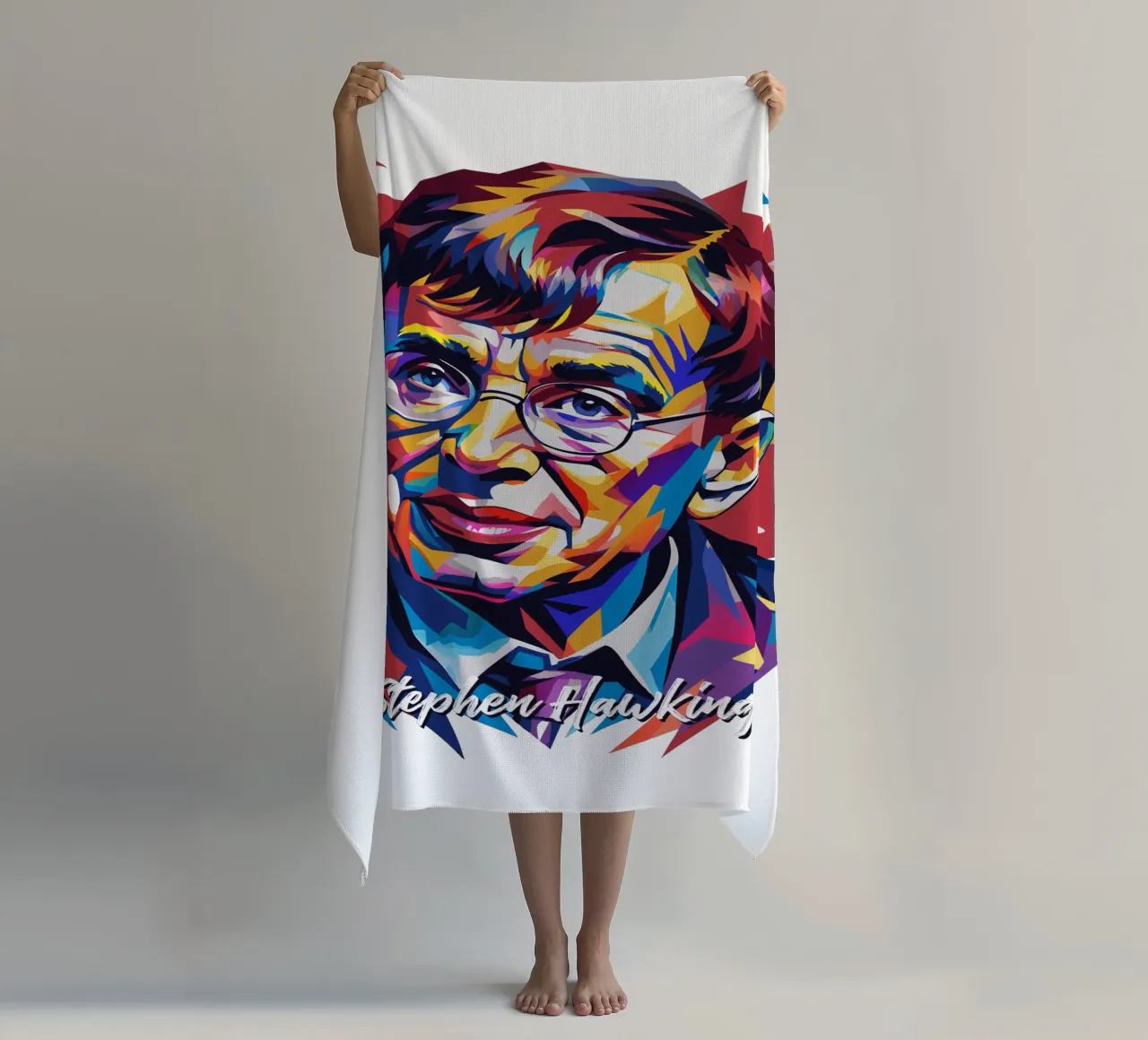 Stephen Hawking in WPAP Pop Art telo mare da vectorartnesia