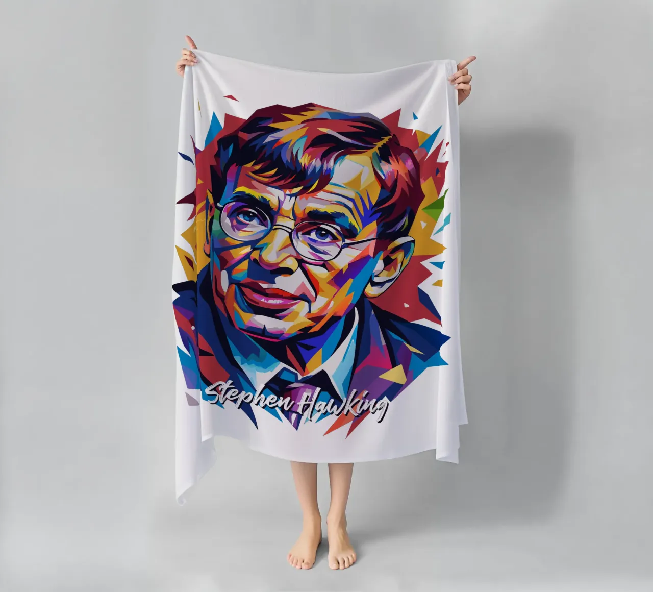 Stephen Hawking in WPAP Pop Art telo mare da vectorartnesia