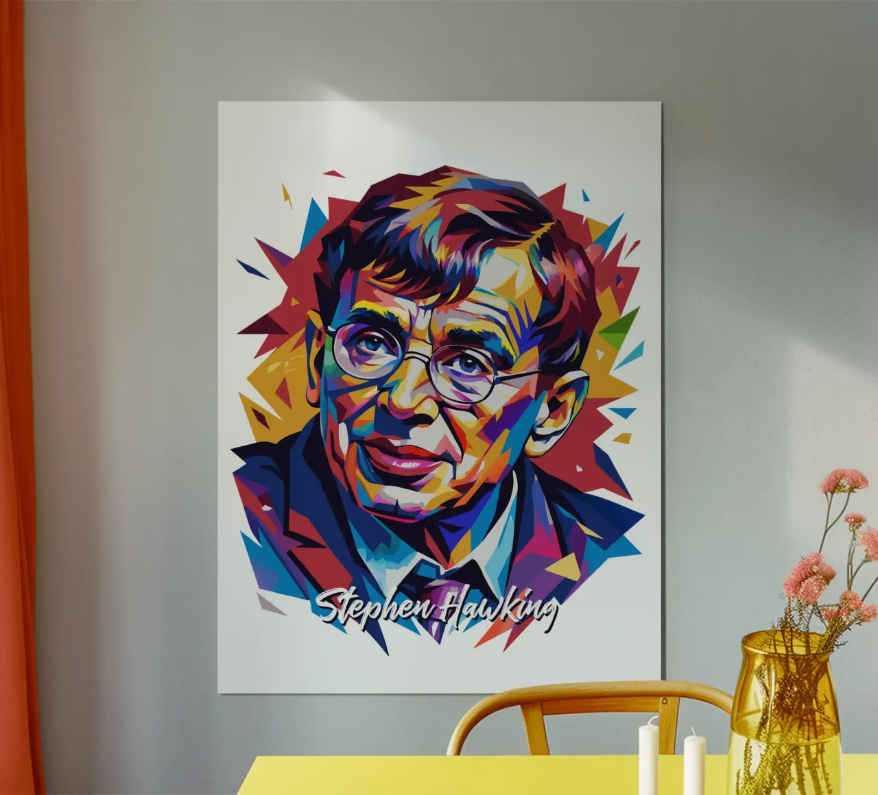 Stephen Hawking in WPAP Pop Art carta hahnemühle da vectorartnesia