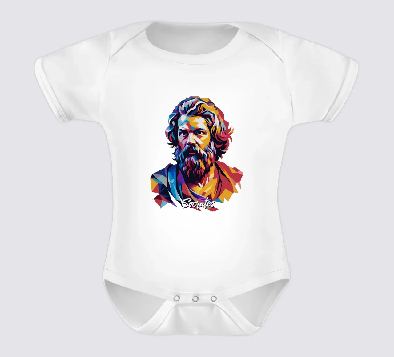 Socrates in WPAP Pop Art body neonato maniche corte da vectorartnesia