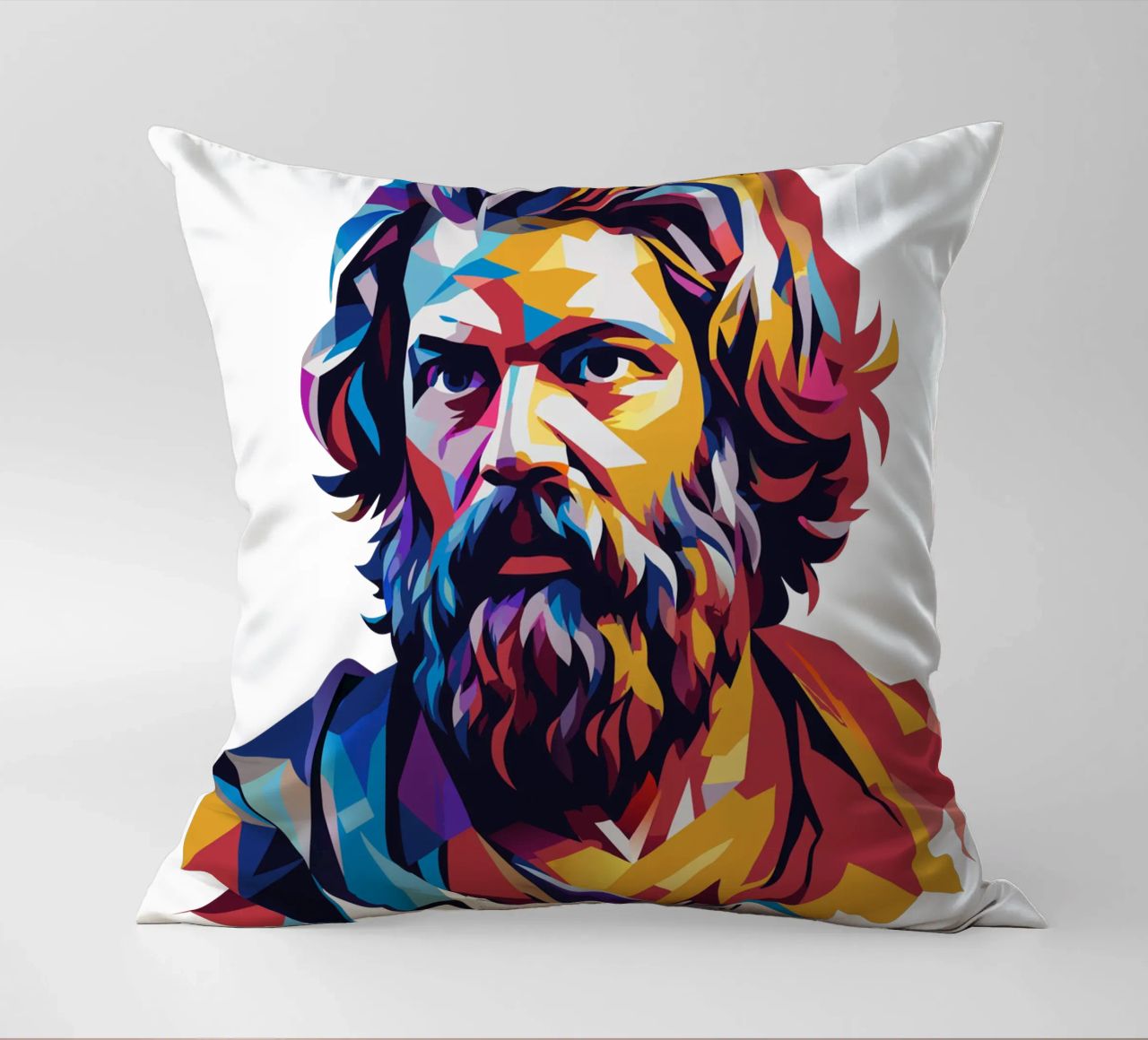 Socrates in WPAP Pop Art cuscino da vectorartnesia