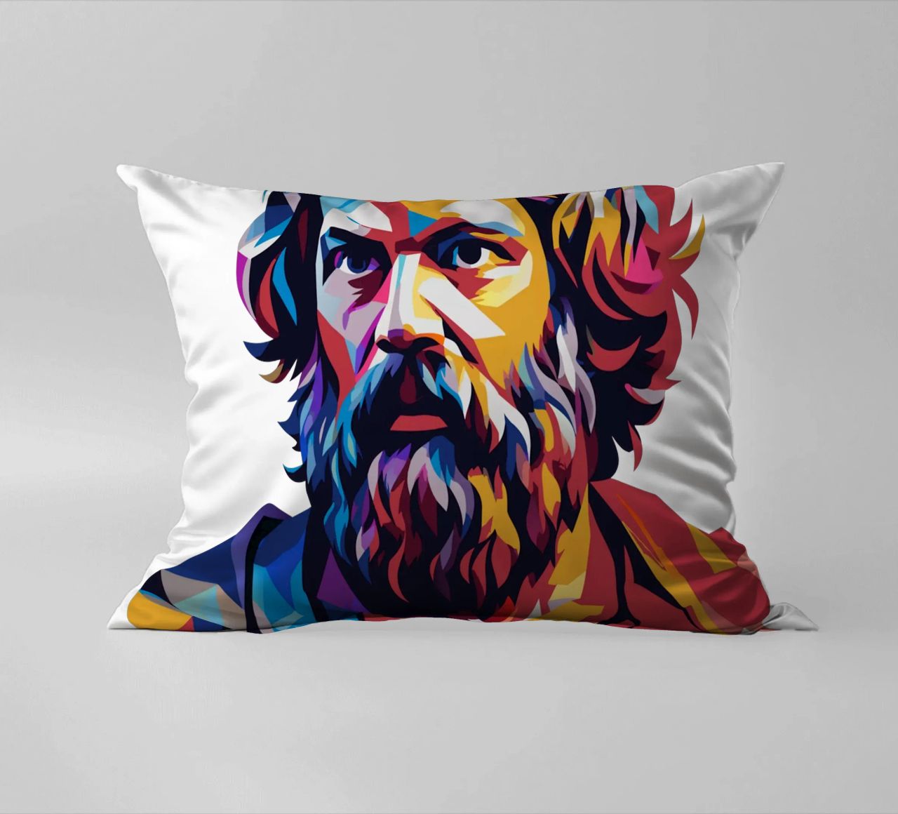 Socrates in WPAP Pop Art cuscino da vectorartnesia