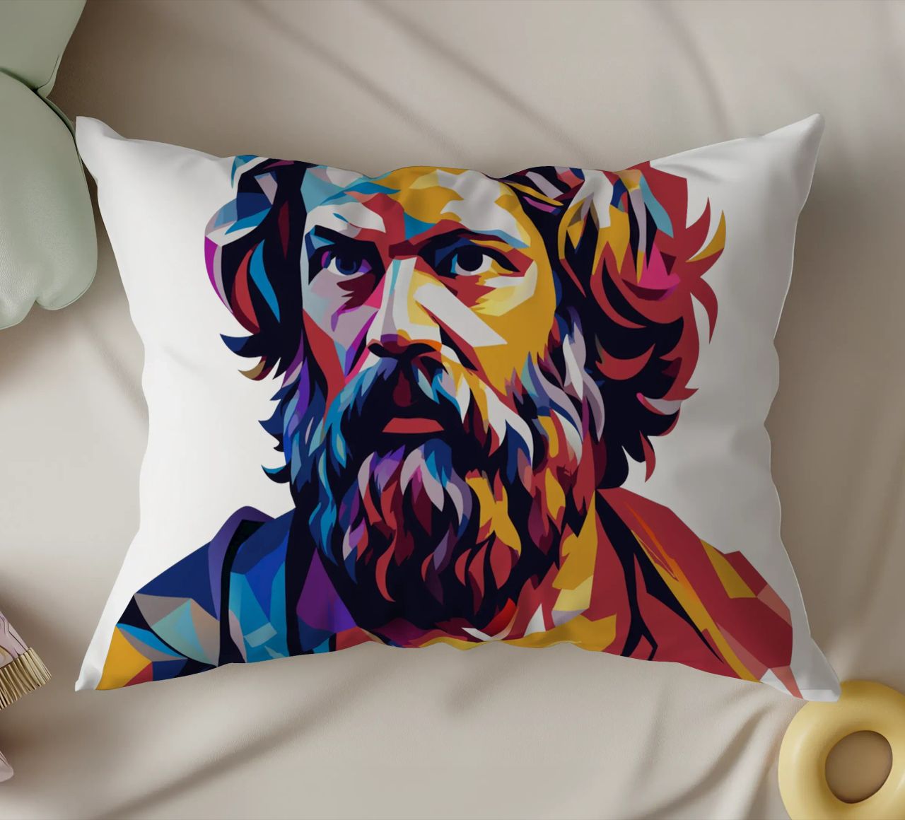 Socrates in WPAP Pop Art cuscino da vectorartnesia