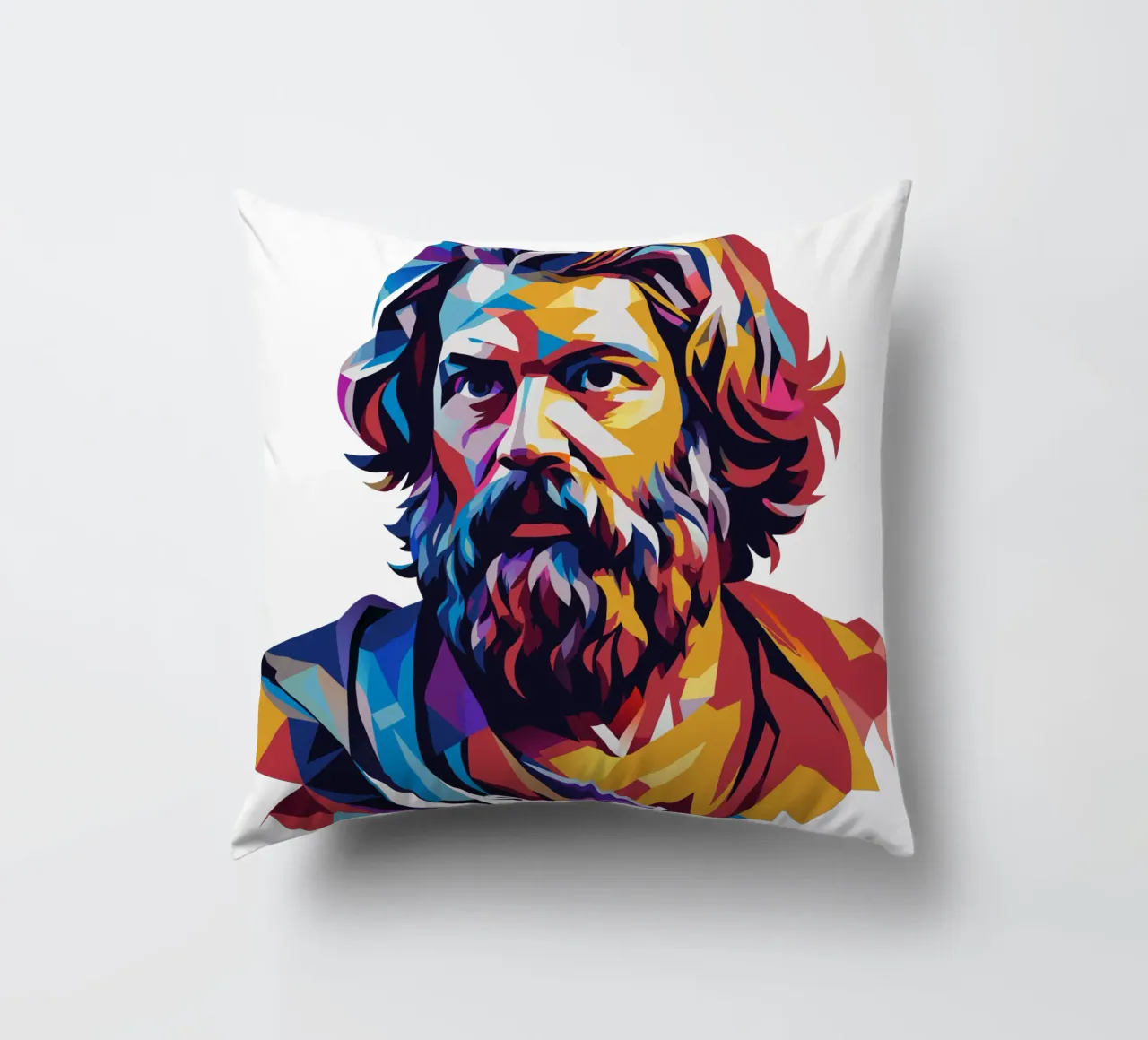 Socrates in WPAP Pop Art Kissen von vectorartnesia