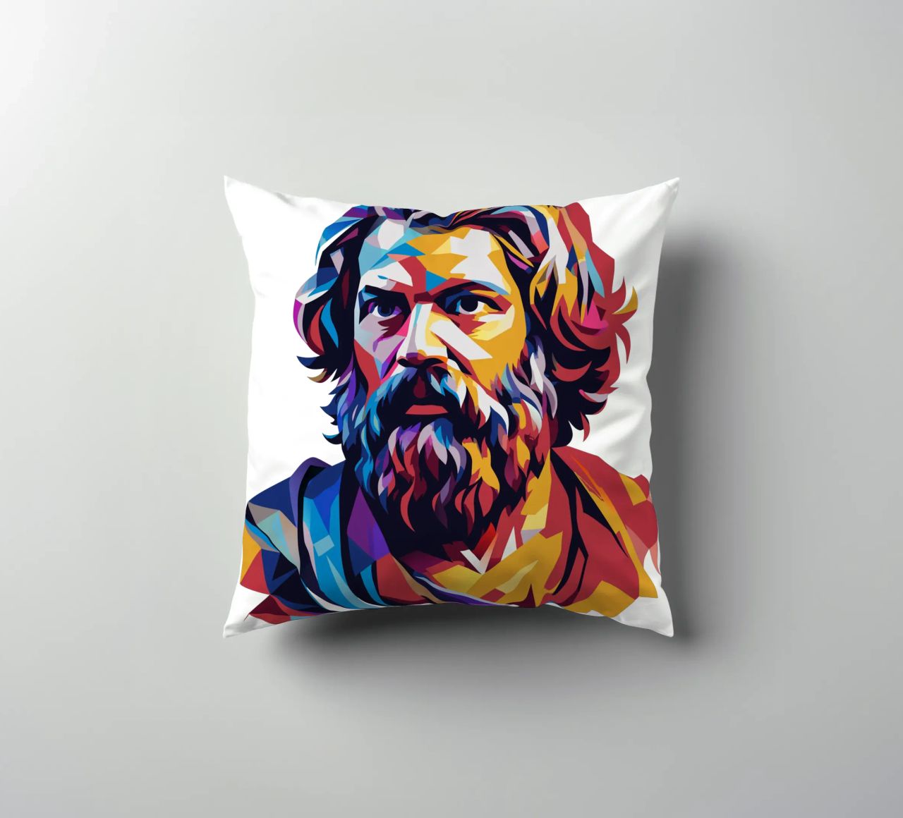 Socrates in WPAP Pop Art cuscino da vectorartnesia