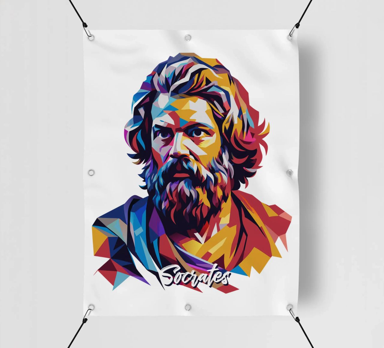 Socrates in WPAP Pop Art lonas publicitarias de vectorartnesia