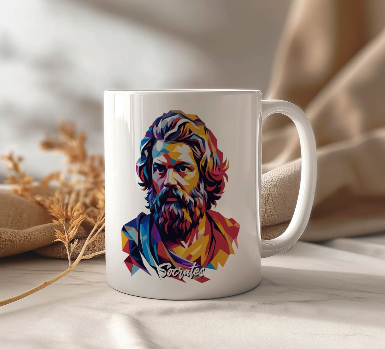 Socrates in WPAP Pop Art taza de cerámica de vectorartnesia