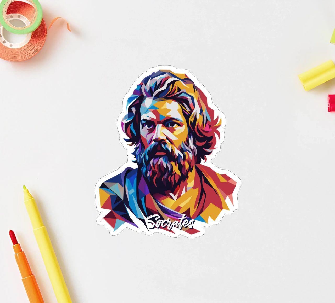 Socrates in WPAP Pop Art pegatina de vectorartnesia