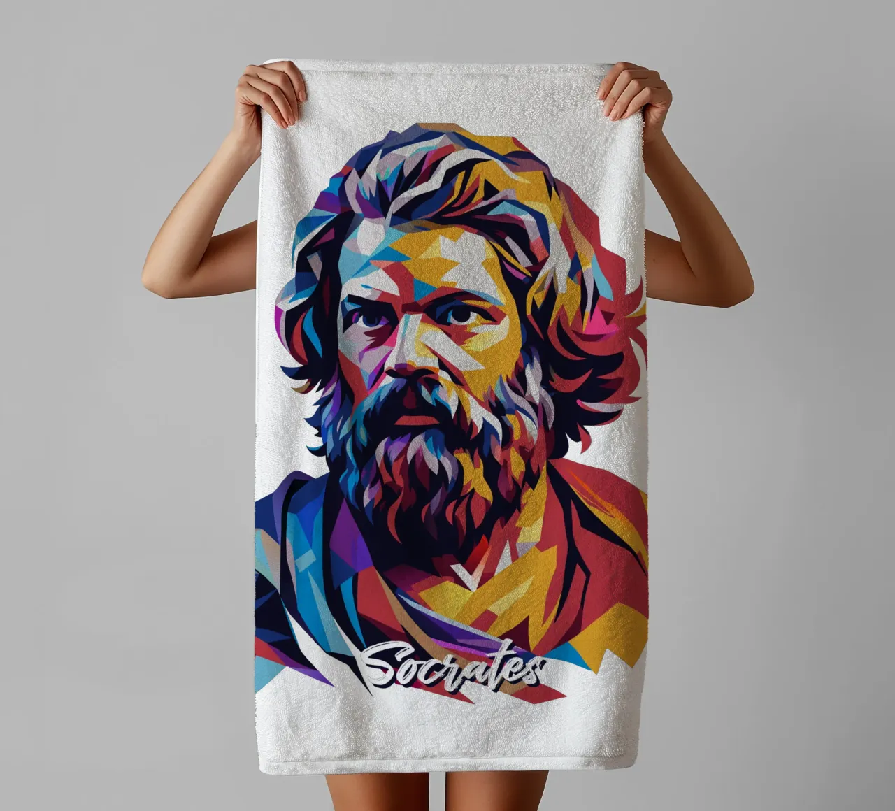 Socrates in WPAP Pop Art asciugamano da bagno da vectorartnesia