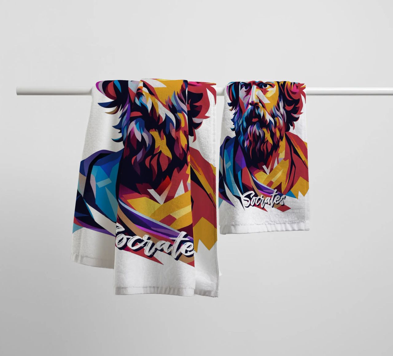 Socrates in WPAP Pop Art toalla de baño de vectorartnesia