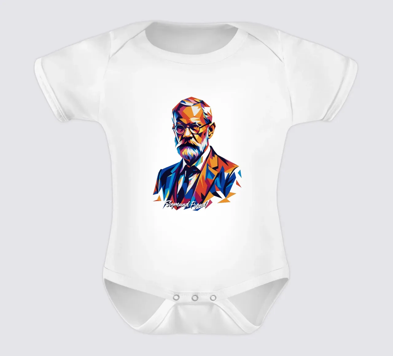 Sigmund Freud WPAP Pop Art body neonato maniche corte da vectorartnesia