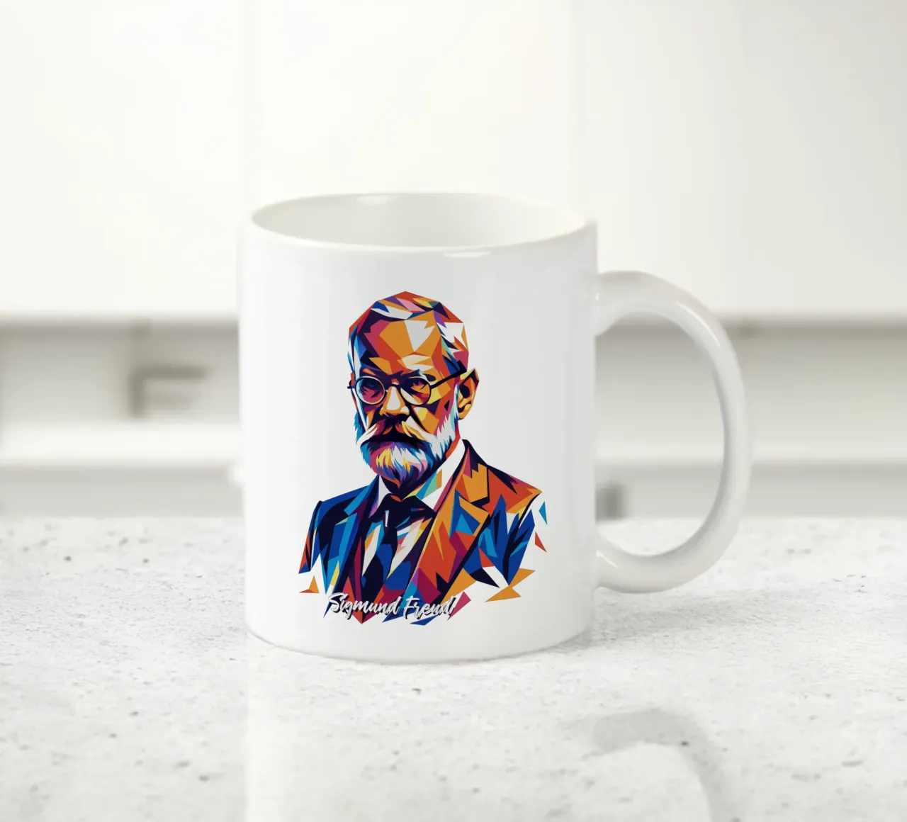 Sigmund Freud WPAP Pop Art Keramik Tasse von vectorartnesia