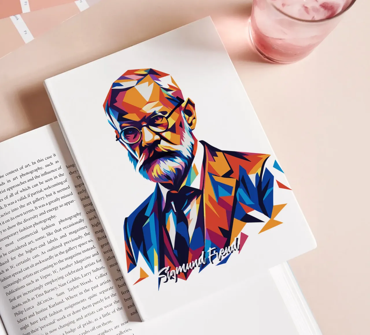 Sigmund Freud WPAP Pop Art notebook by vectorartnesia