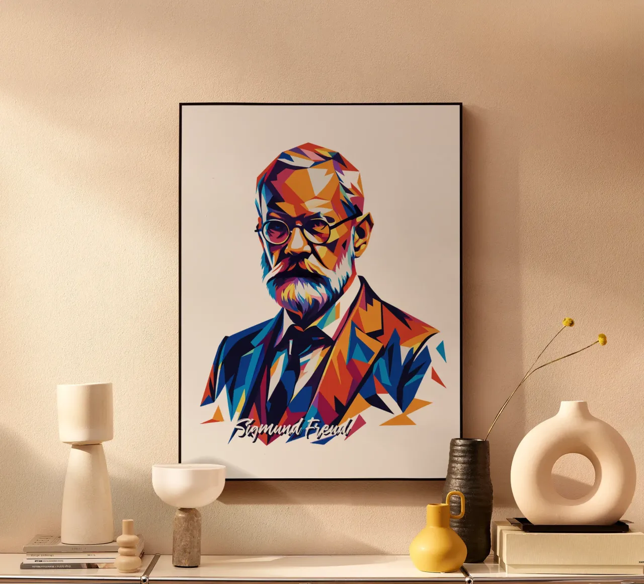 Sigmund Freud WPAP Pop Art plexiglass da vectorartnesia