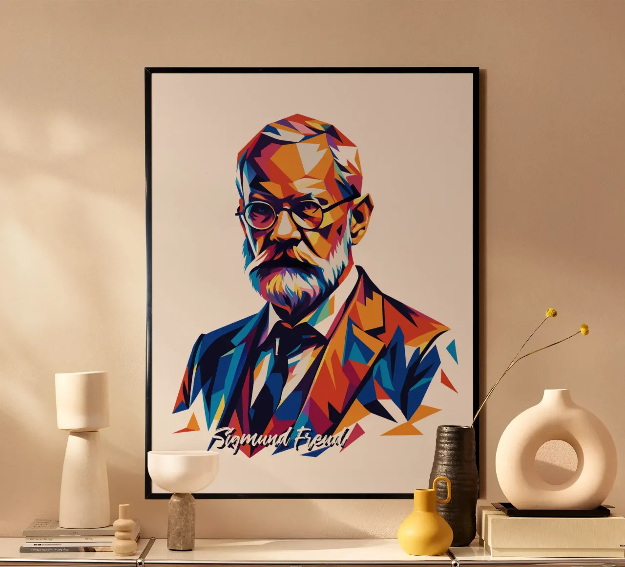 Sigmund Freud WPAP Pop Art carta hahnemühle da vectorartnesia