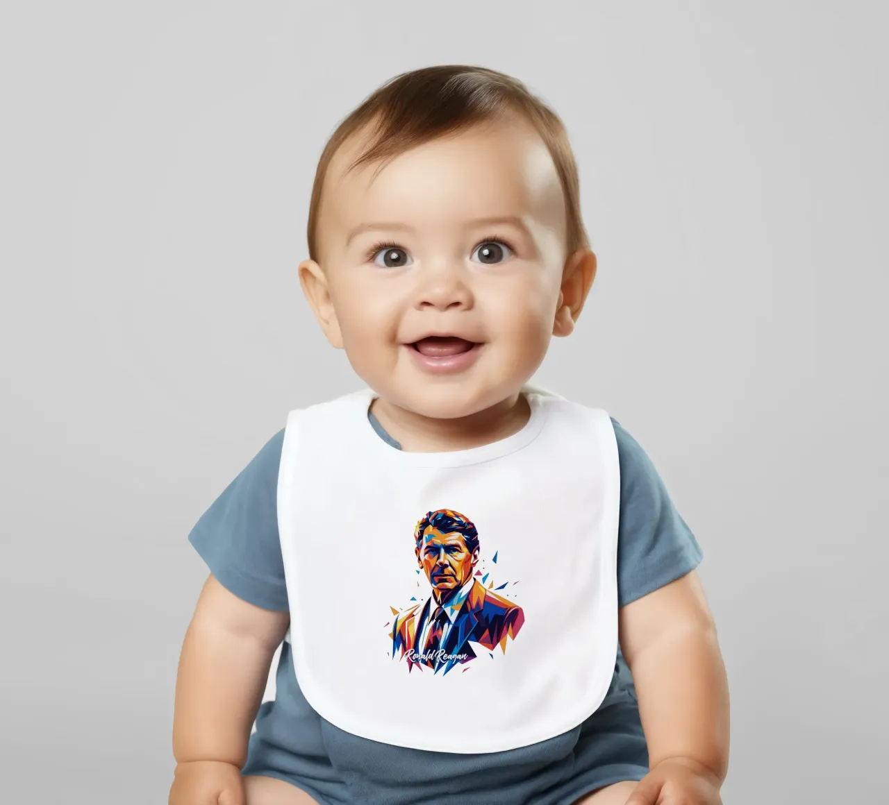 Ronald Reagan WPAP Pop Art babero de vectorartnesia