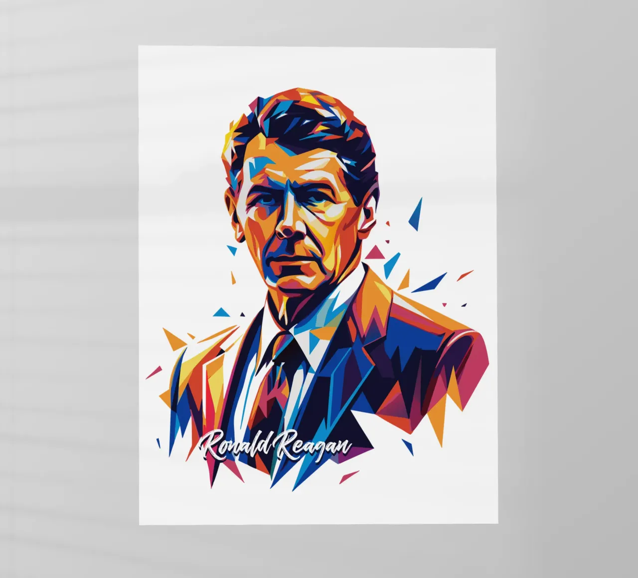 Ronald Reagan WPAP Pop Art Backlit Folie von vectorartnesia