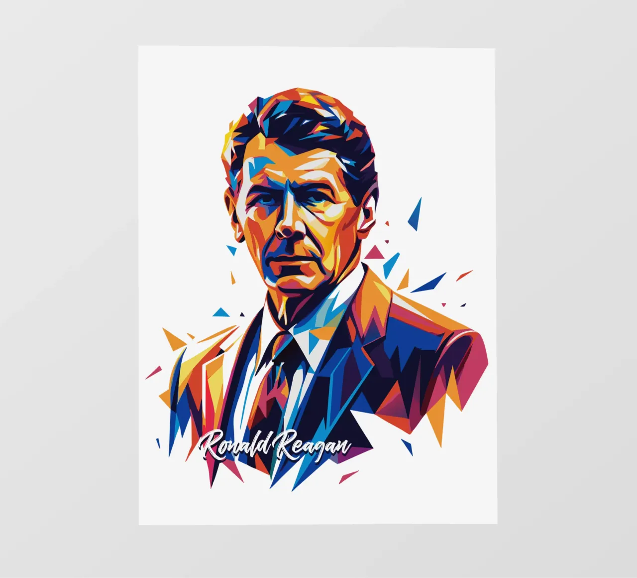 Ronald Reagan WPAP Pop Art pellicola backlit da vectorartnesia