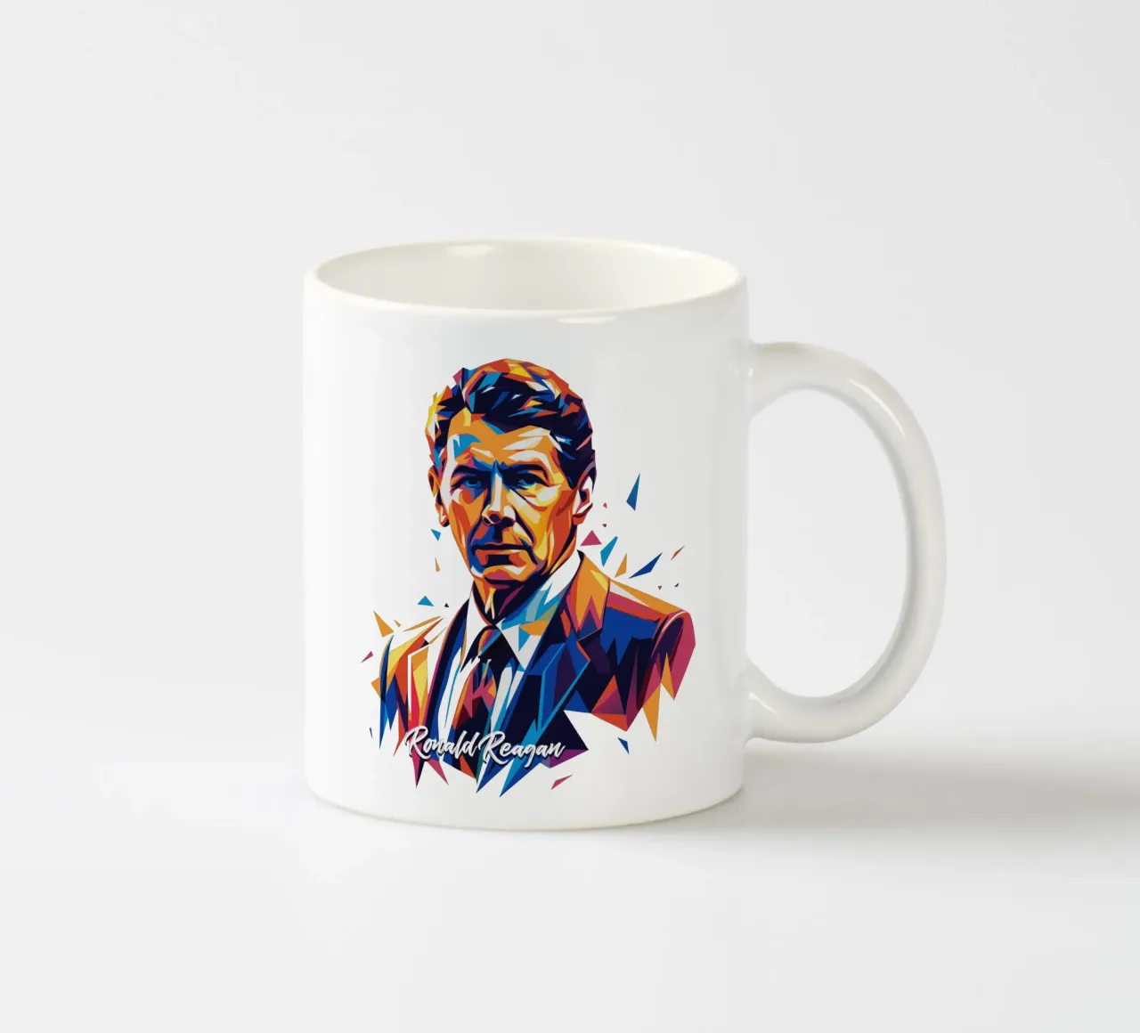 Ronald Reagan WPAP Pop Art Keramik Tasse von vectorartnesia