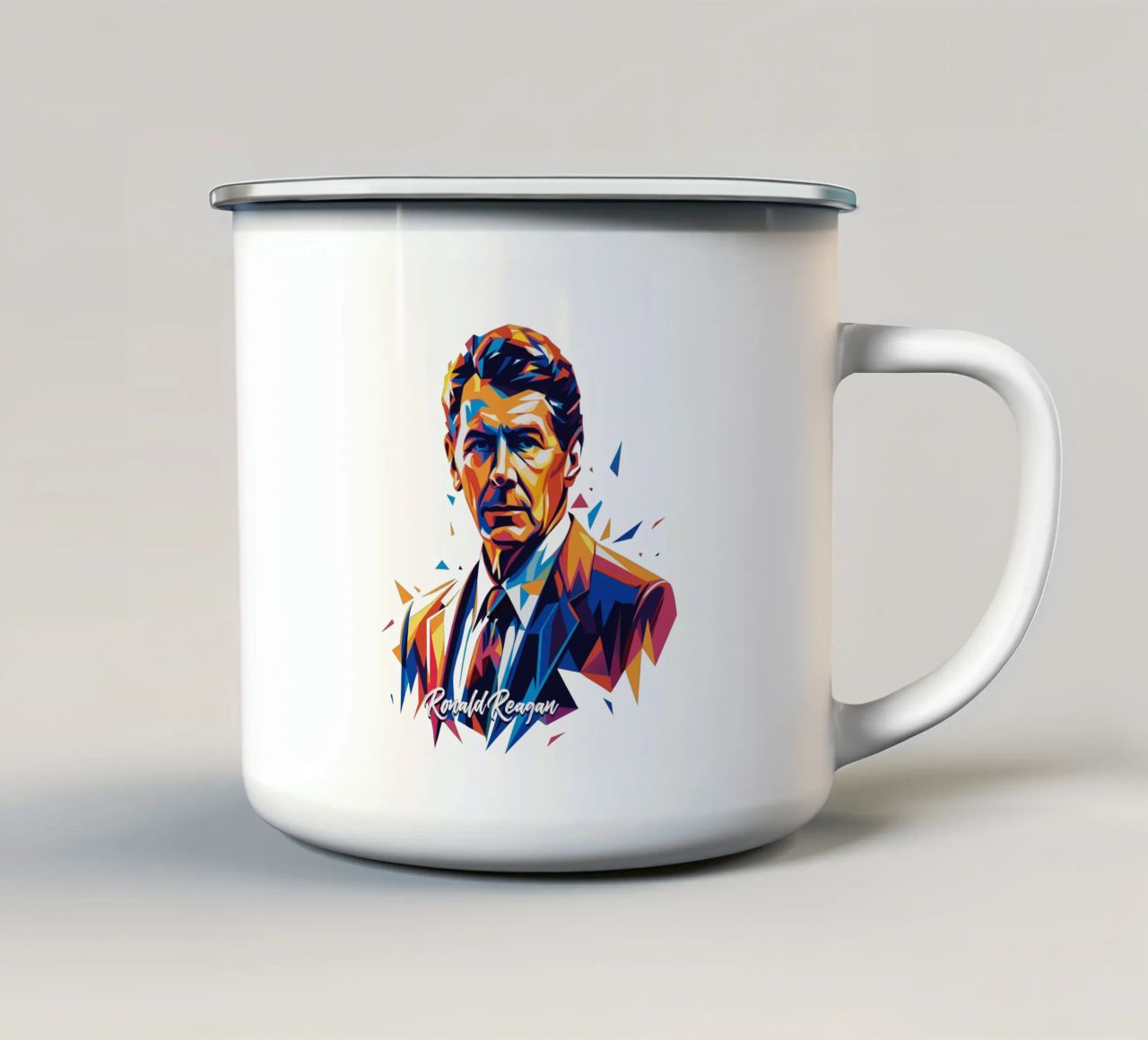 Ronald Reagan WPAP Pop Art tazza in smalto da vectorartnesia
