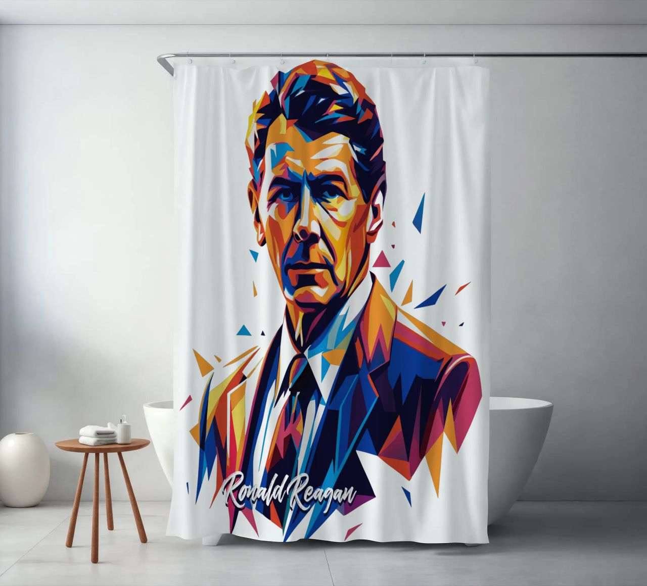 Ronald Reagan WPAP Pop Art tenda da doccia da vectorartnesia